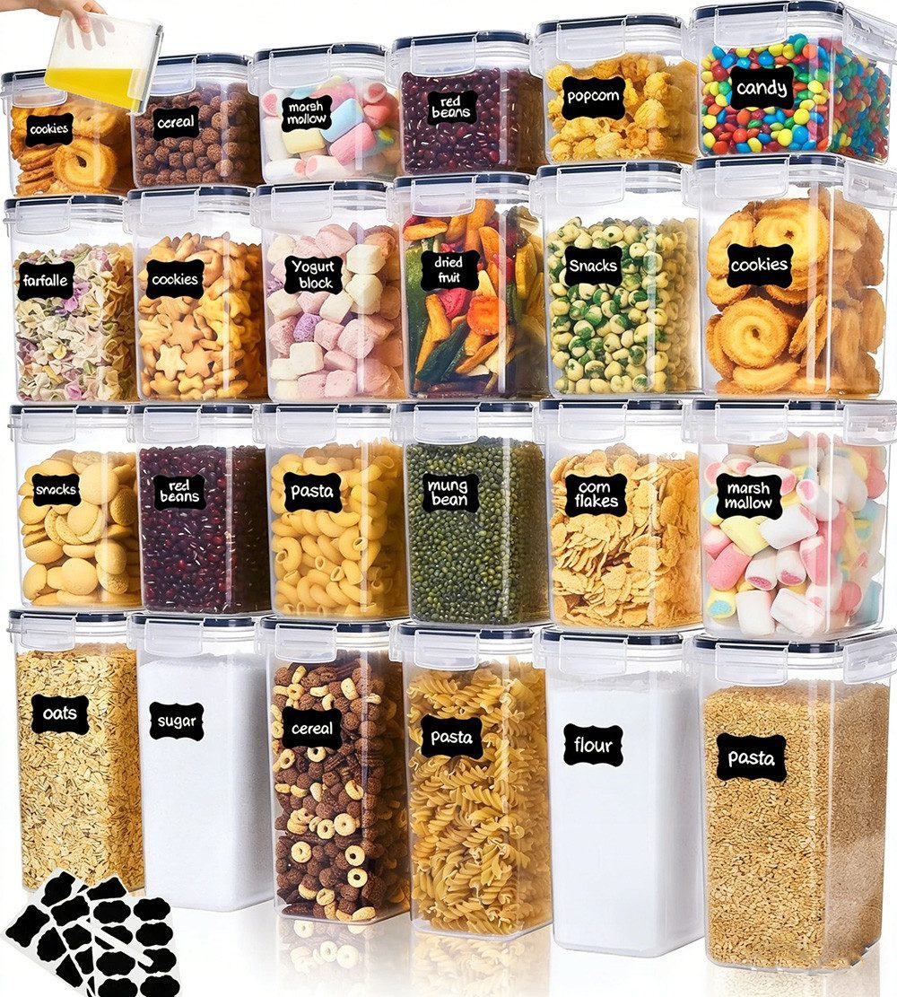 AKKEE Vorratsdose 24er Frischhaltedosen Set, Vorratsdosen mit Deckel Luftdicht Set, (24-tlg), BPA Frei