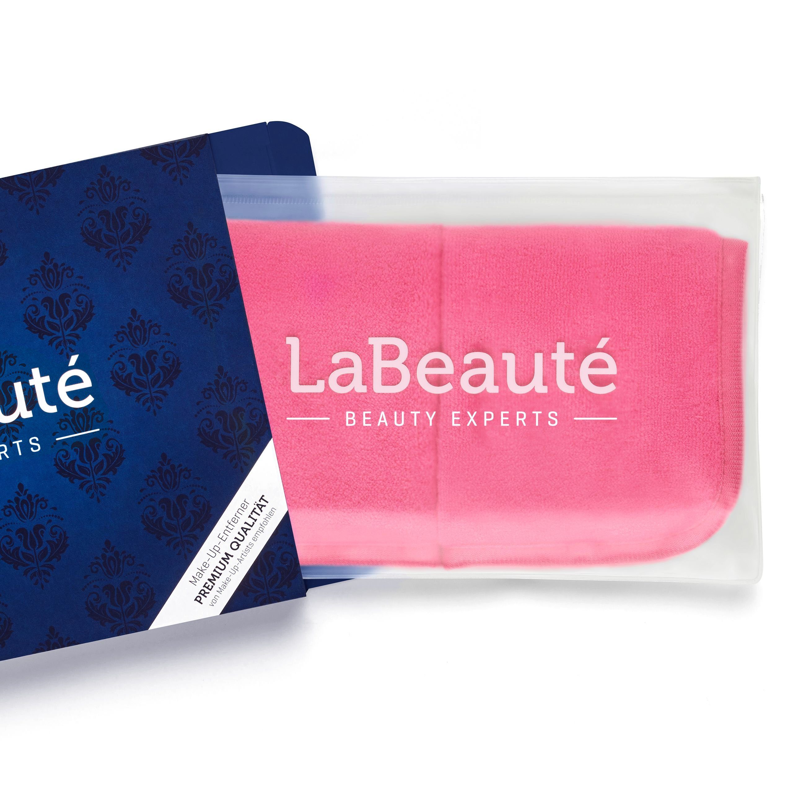 LaBeauté Gesichtsreinigungstuch Abschminktücher Mikrofaser 21x21 pink, cm Stück) wiederverwendbar (2 waschbar 2-tlg., und
