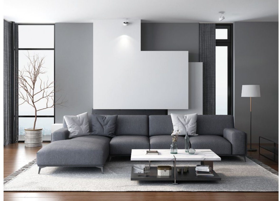 JVmoebel Ecksofa Luxus Graue Wohnlandschaft L-Form Ecksofa Couch Design Polster Neu, Made in Europe