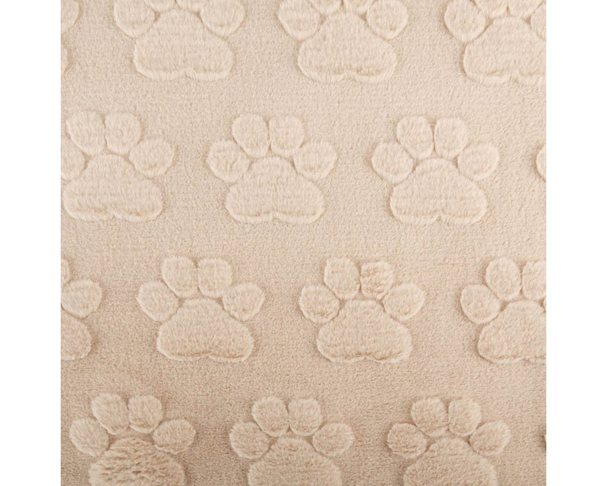 Thumbnail - SCHÖNER LEBEN. Stoff Fleece Stoff 3D Pfoten einfarbig beige 1,6m Breite, pflegeleicht