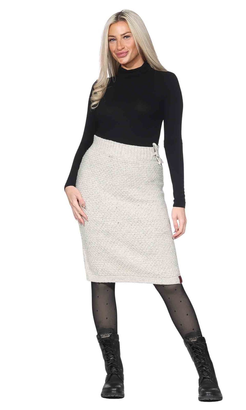 KUNST UND MAGIE Strickrock Langer Rock Klassischer Boho Strickrock Winter Wolle