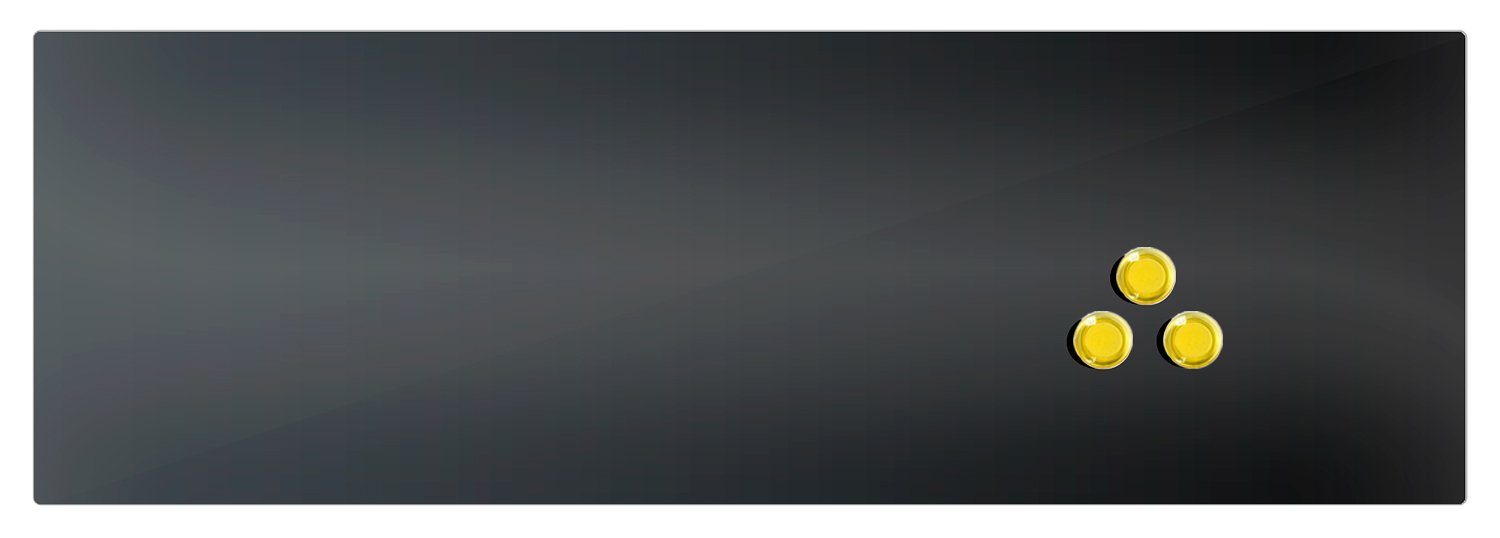 Steelboxx Memoboard Glas Memoboard, 200 x 600 x 40 mm, schwarz, (Spar Set, 1-tlg), zum Anheften von Notizzetteln (inkl. 3 Magnete)