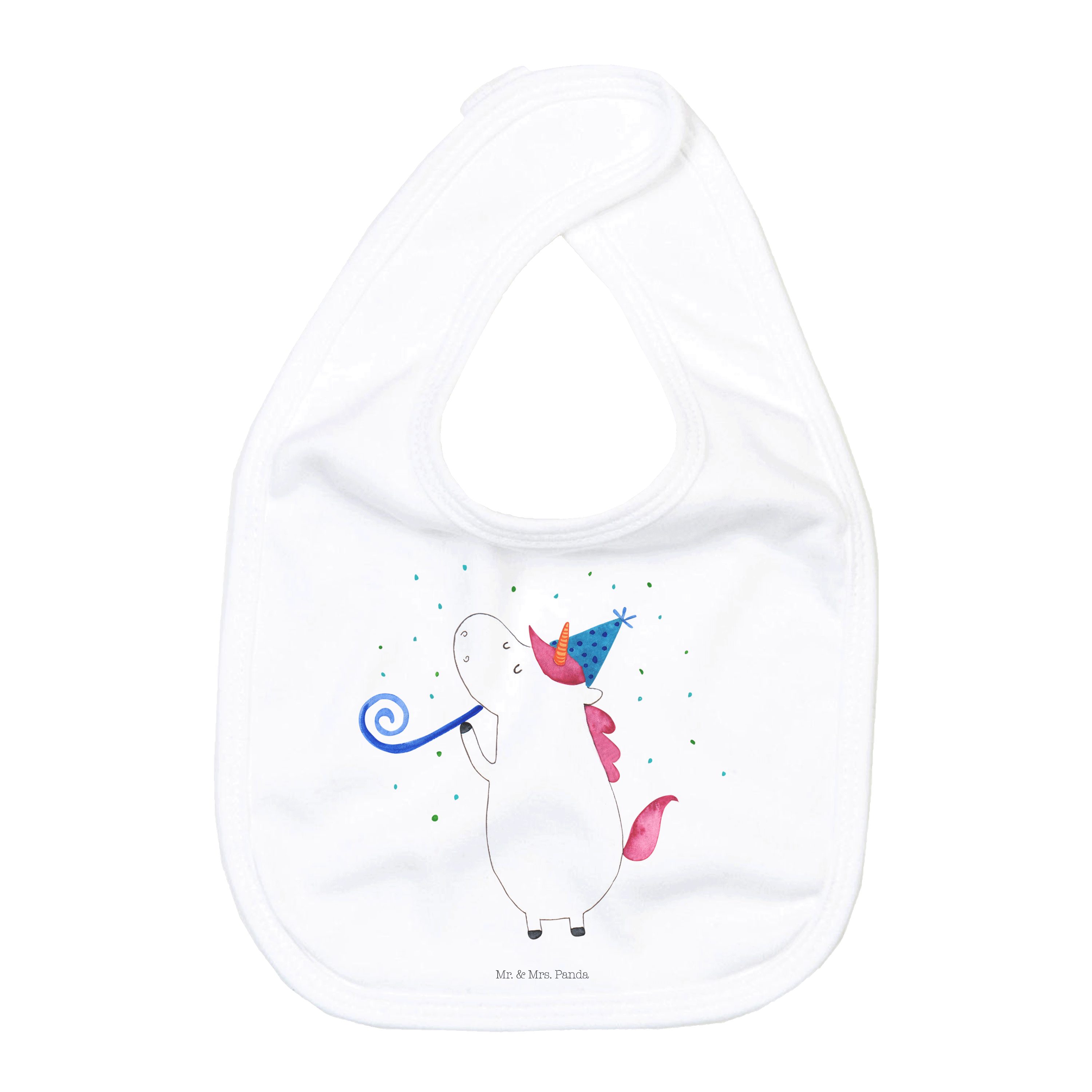 Tragetuch Einhorn Party - Weiß - Geschenk, Spucktuch, Einhörner, Sabberlätzchen