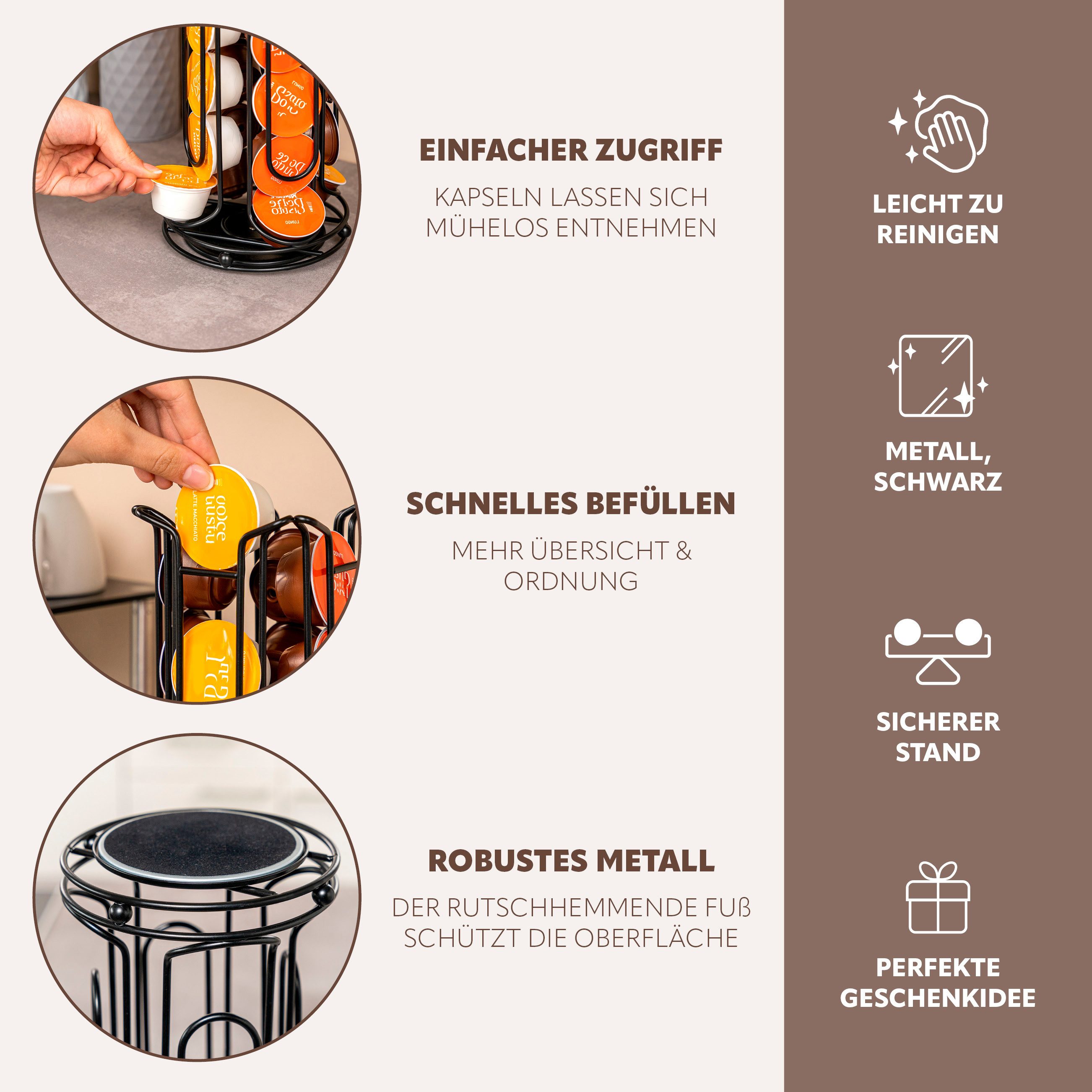 eluno Kapselspender Kapselständer für bis zu 32 Dolce Gusto Kapseln, Kapselspender – Bild 4 von 5
