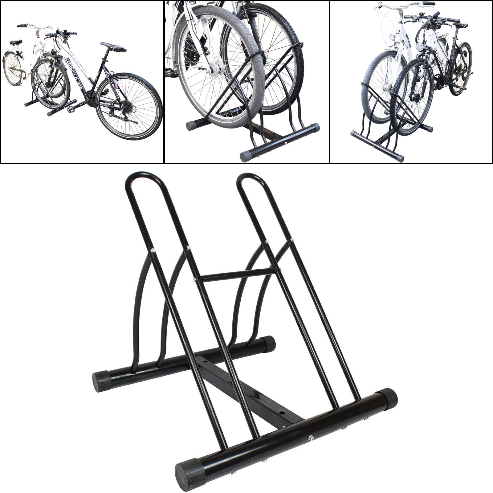 TRUTZHOLM Fahrradständer Fahrradständer für 4 Fahrräder DUO Räder Fahrrad Ständer Rad schwarz (Produkt, 1-St), Standfestigkeit