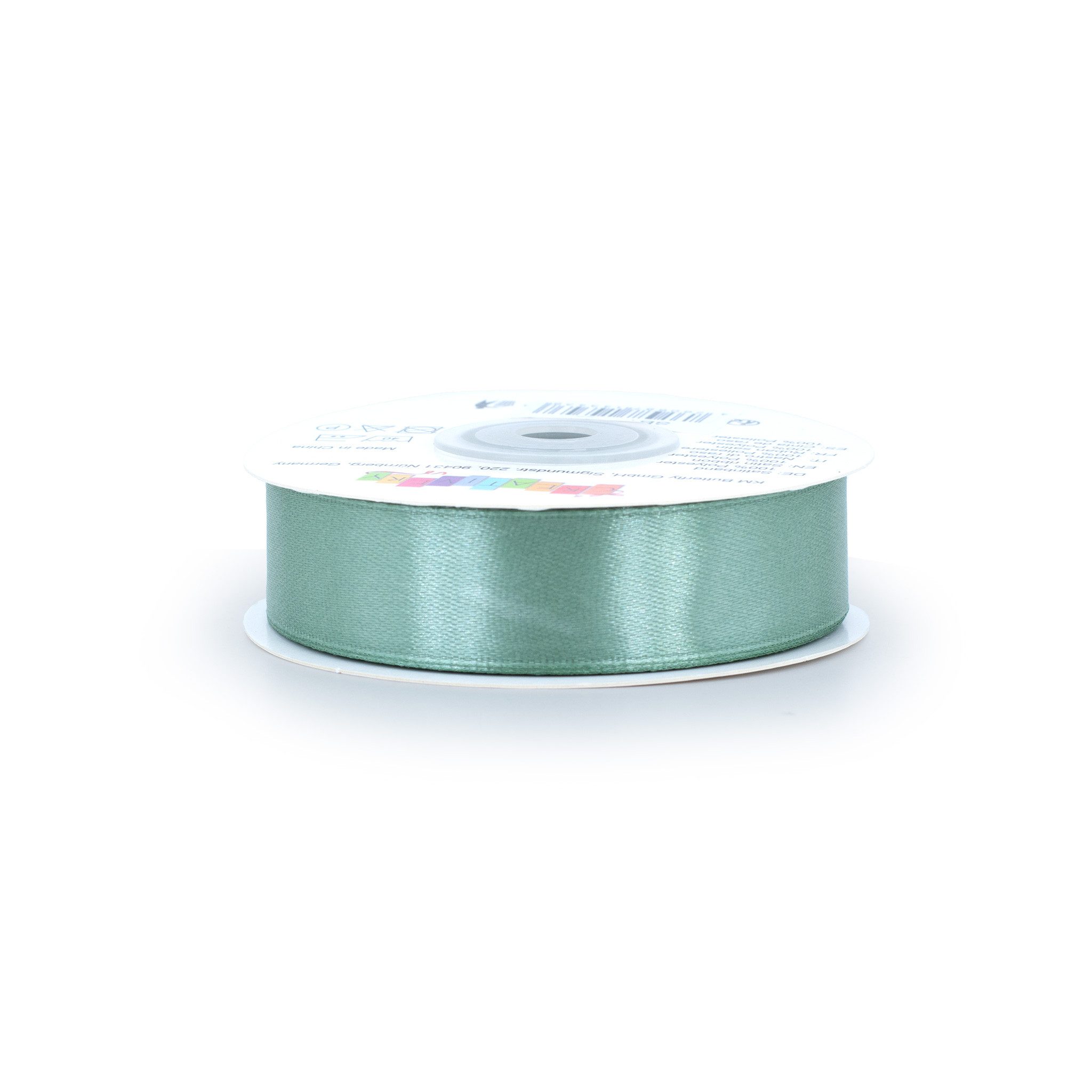 Creativery Satinband, Satinband 18mm x 25m Rolle Eukalyptus