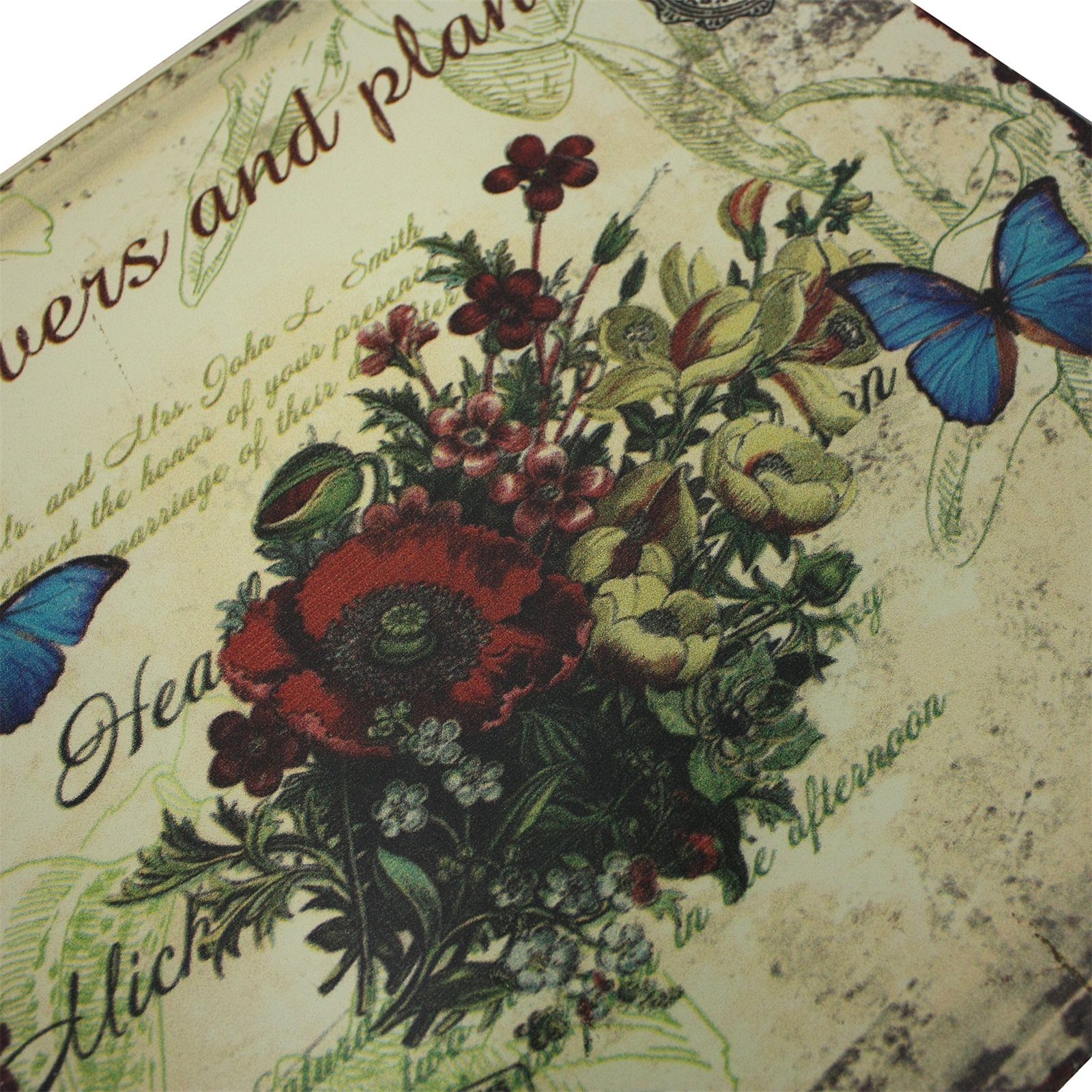 and Gartenstuhl (Stück, Plants nostalgisch Motiv mit Metallstuhl Gartentstuhl St), HTI-Living 1 Flowers