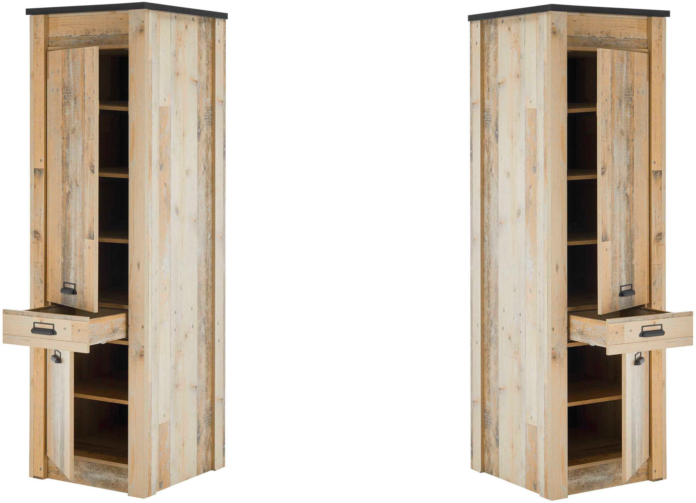 Home affaire Vorratsschrank Sherwood mit Apothekergriffen aus Metall, Tiefe 64 cm