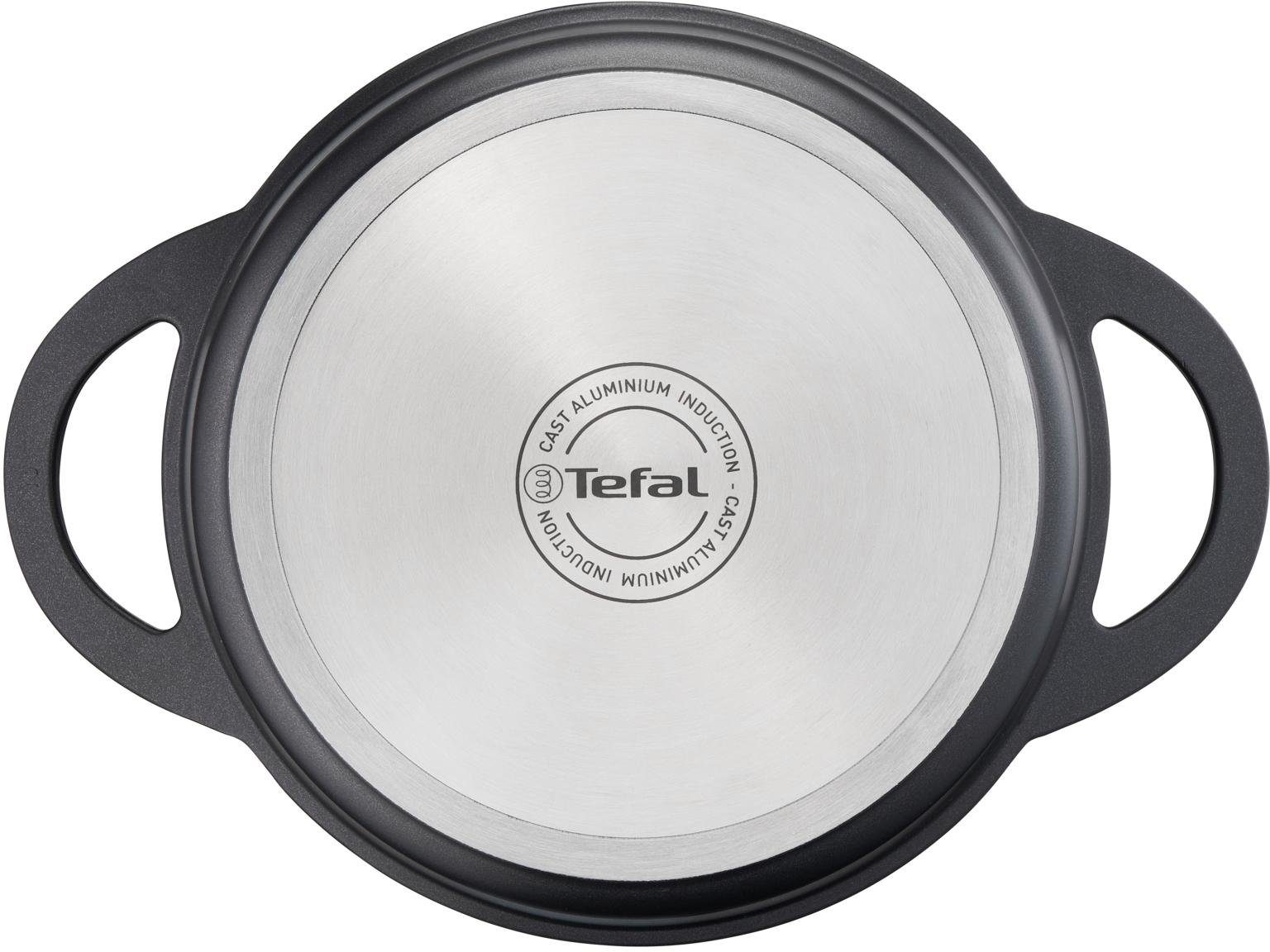 Tefal Schmortopf Trattoria Bräter mit Deckel, Aluminiumguss (1-tlg), Antihaftversiegelung, für alle Herdarten geeignet, Induktion, E21844