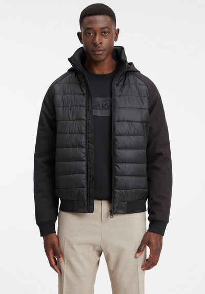 Calvin Klein Steppjacke ESSENTIAL MIX MEDIA JACKET mit abnhembarer Kapuze