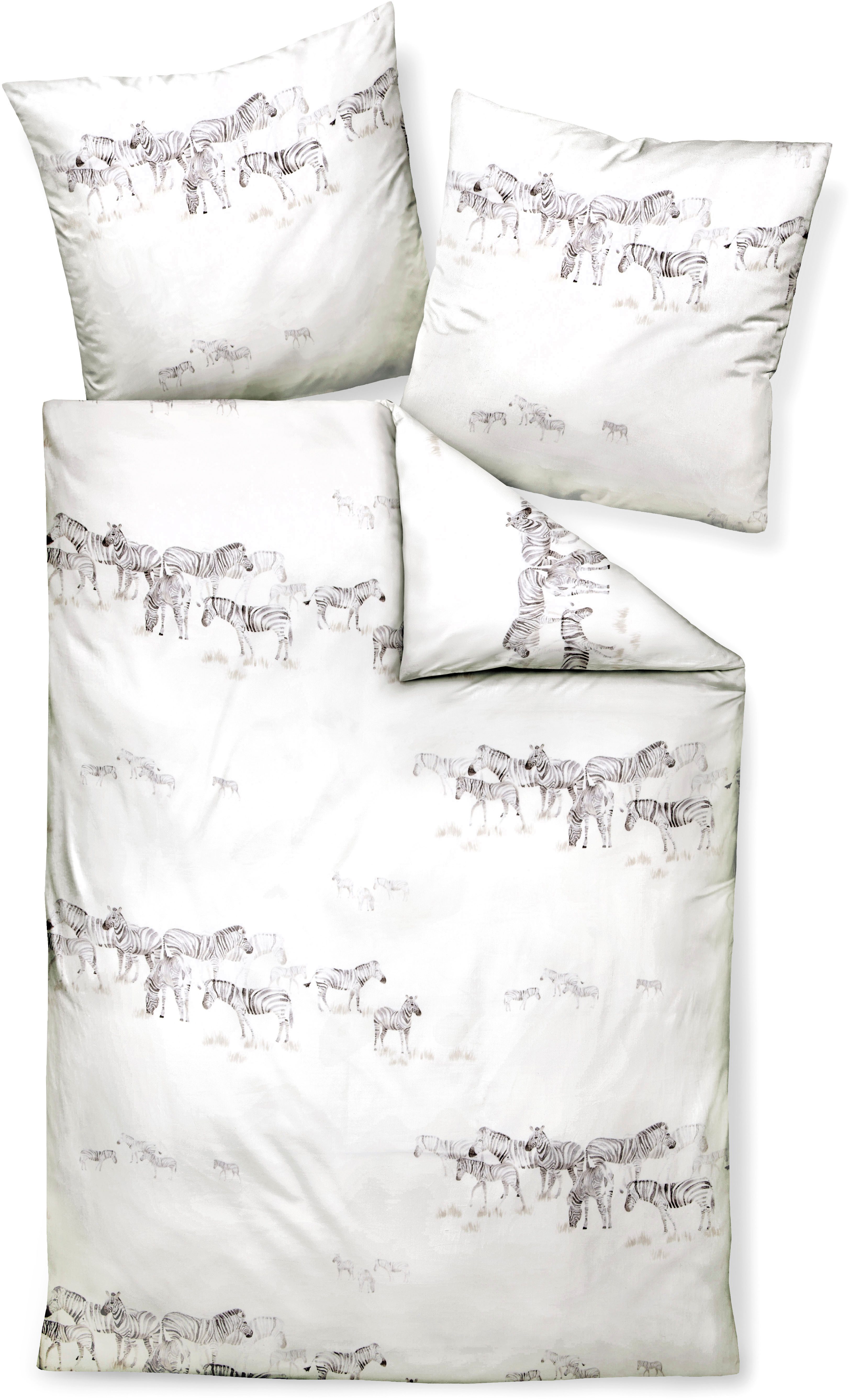 Janine Janine Mako-Satin Bettwäsche moments 98110 naturell grau Größe:  155 günstig online kaufen