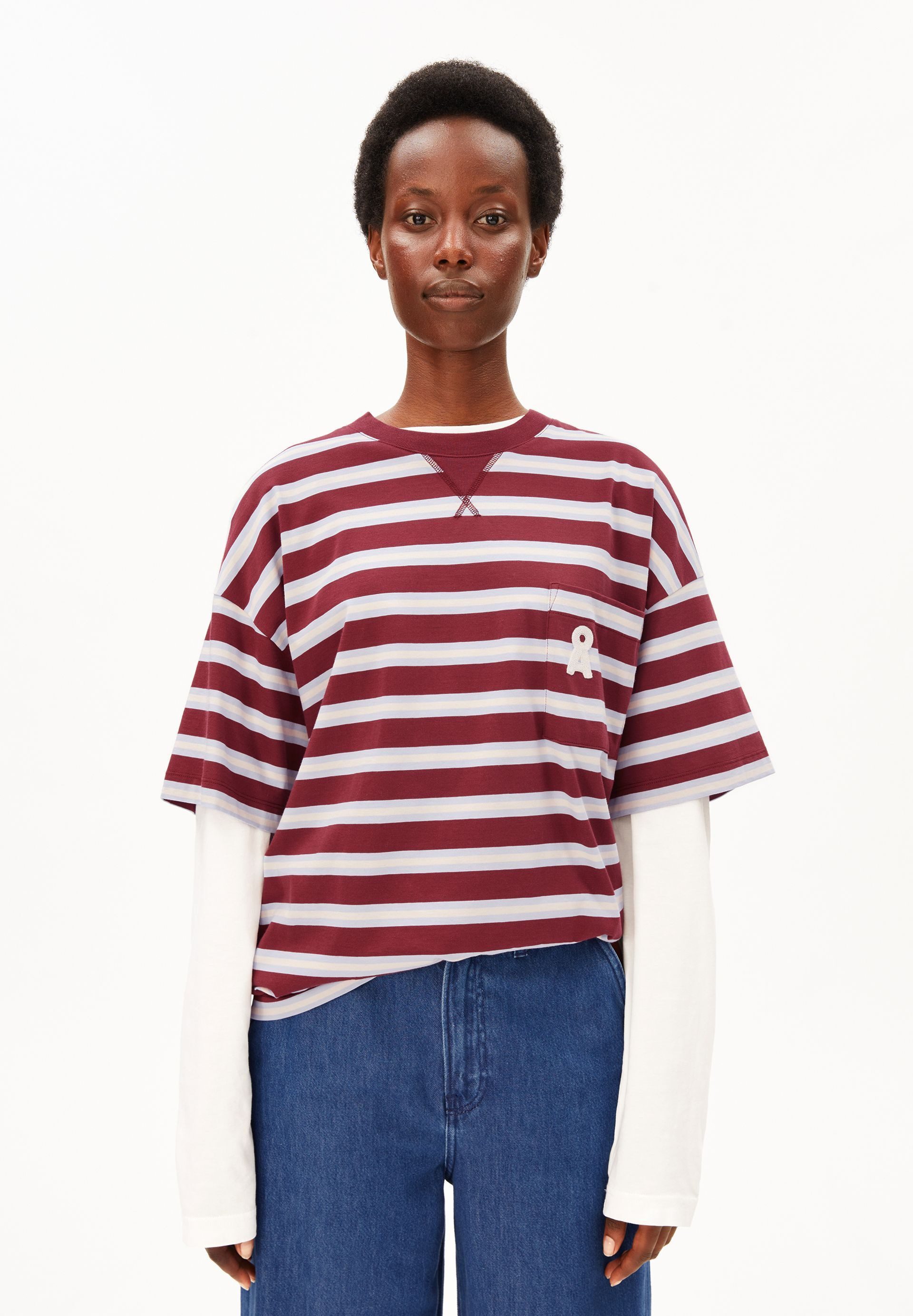 Armedangels T-Shirt ICONIC Å STRIPE T-Shirt aus 100% Bio-Baumwolle Oversized Fit