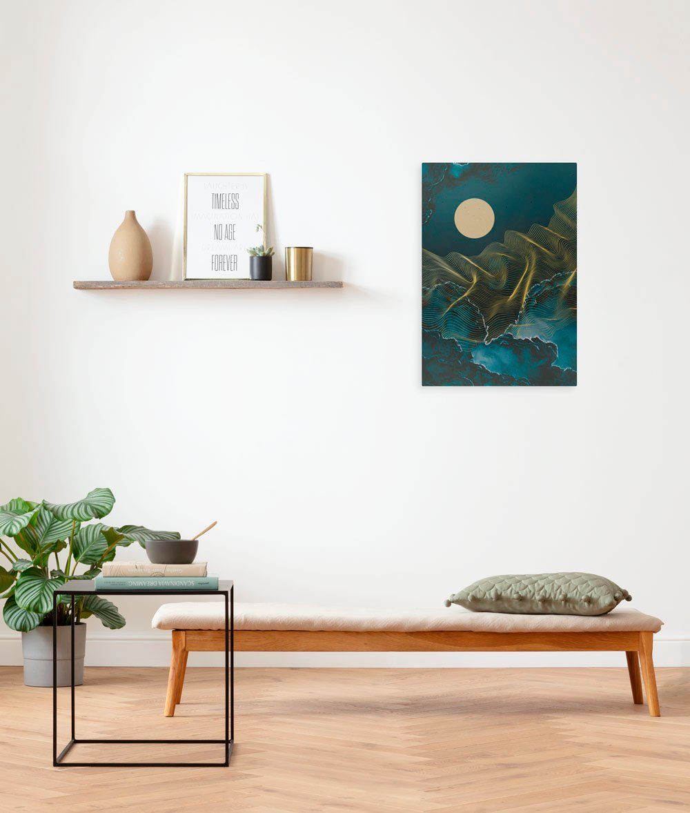 Komar Leinwandbild Moon Waves - Größe 40 x 60 cm, Natur (1 St), Keilrahmenbild mi Echtholzrahmen