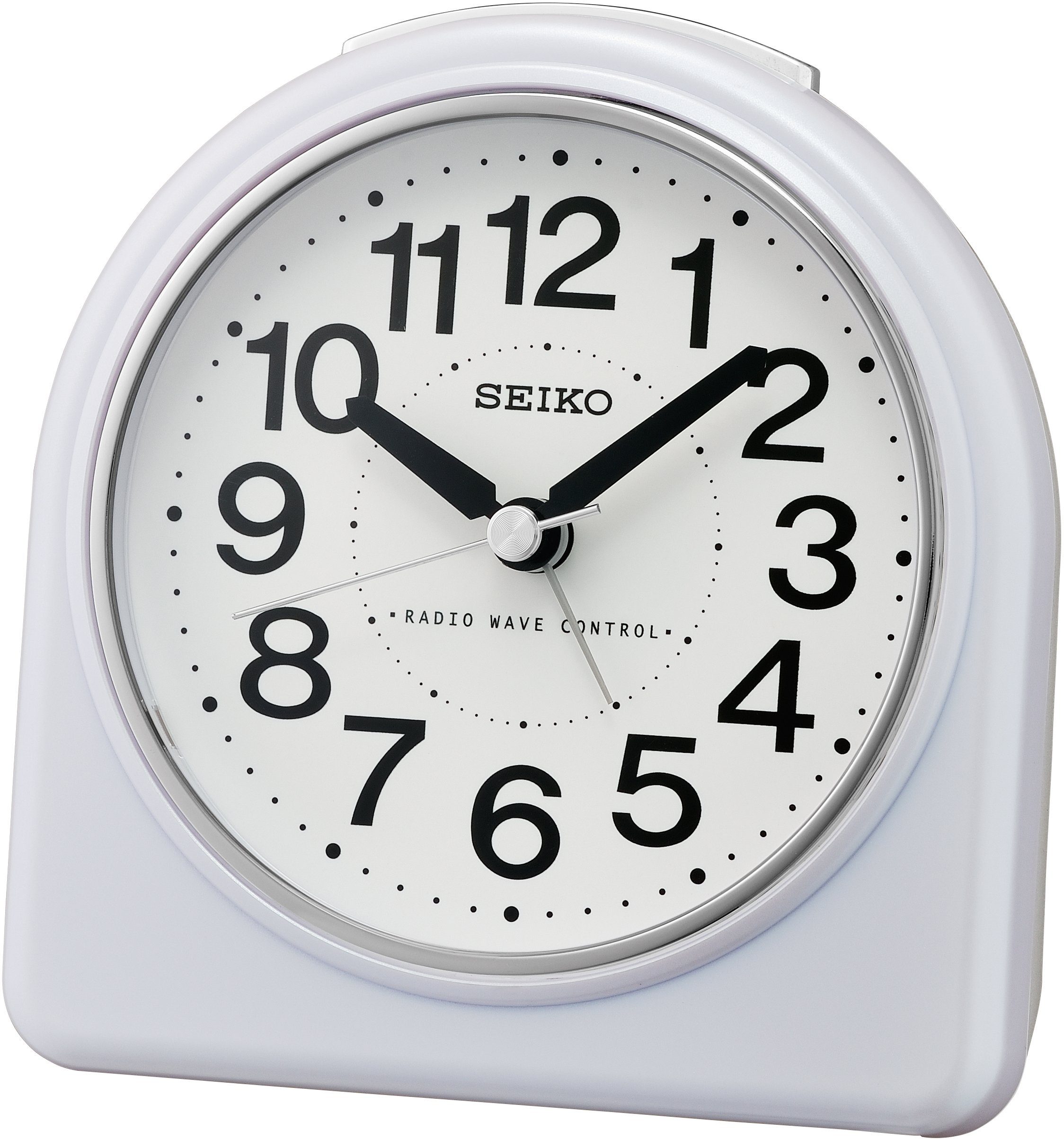 Seiko Funkwecker QHR204W Wecker, Reisewecker, Piepalarm, Schlafzimmer, Geschenkidee,Beleuchtung