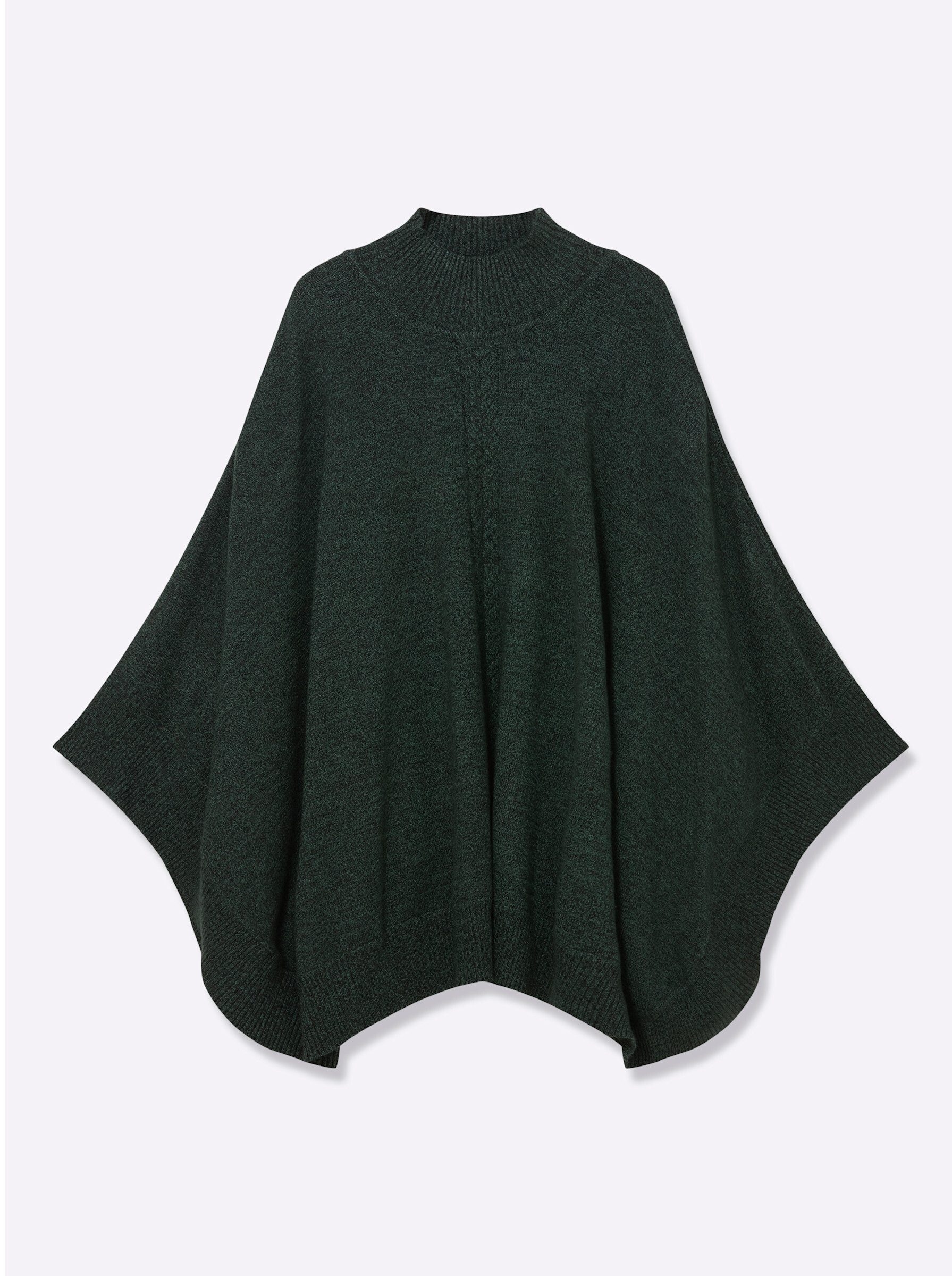 Sheego Strickponcho Poncho Ärmellos Jersey Länge ca. 70 cm