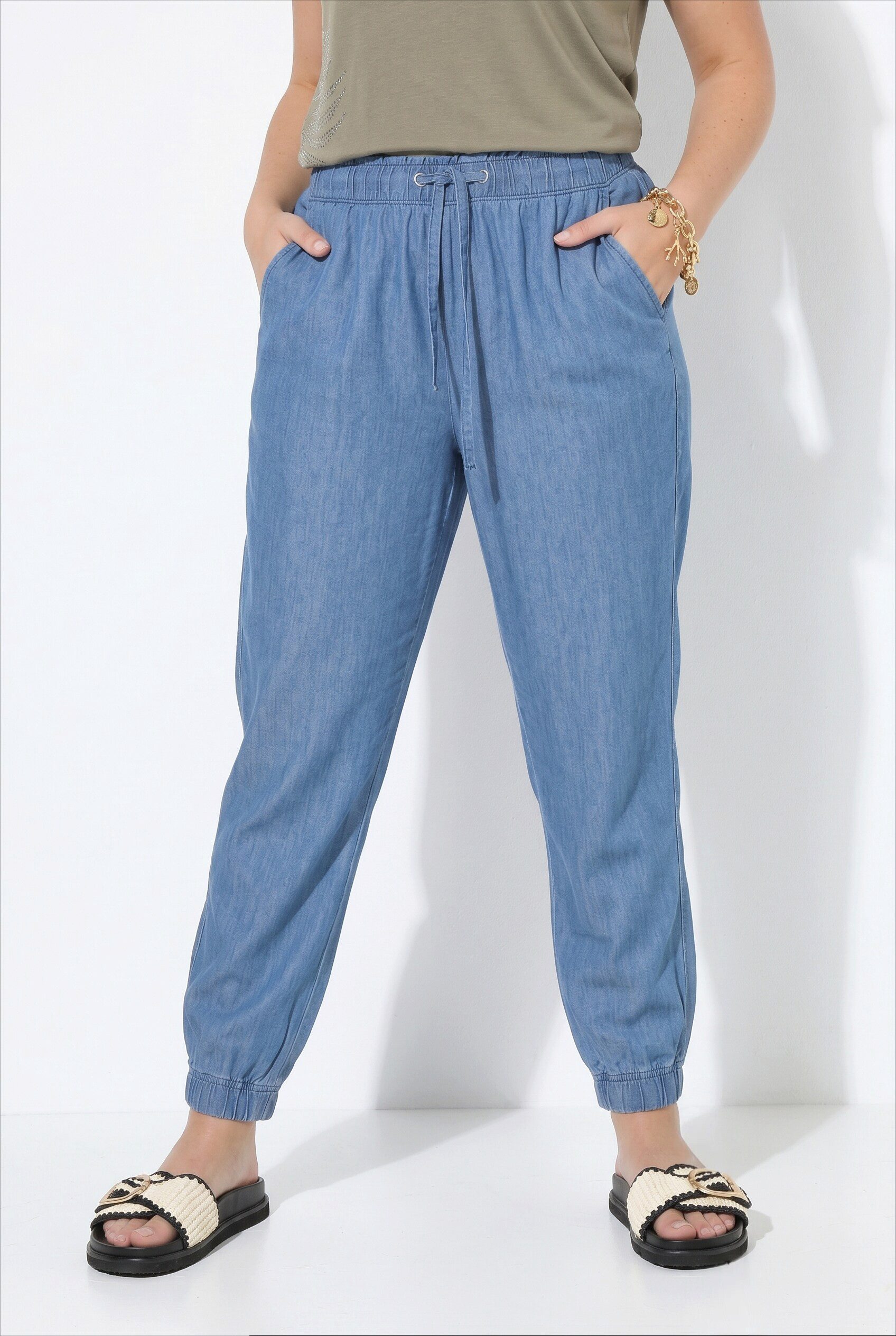 Regular-fit-Jeans Jeans-Joggpants Loose Fit Elastikbund