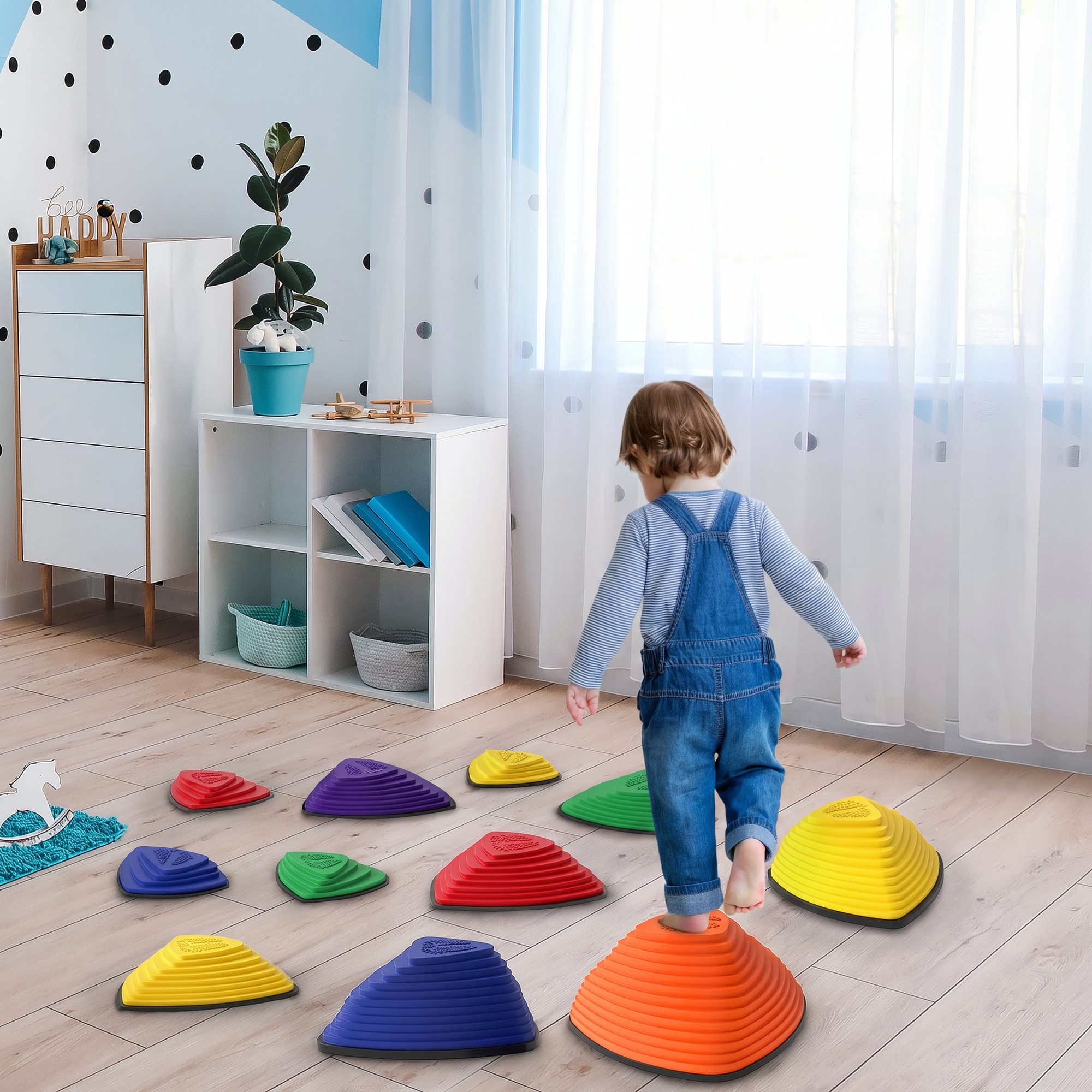 AIYAPLAY Stapelspielzeug Balanciersteine Rutschfeste Sensorisches Spielzeug Gleichgewicht, (Flusssteine, 11-tlg), für Indoor, Outdoor für Kinder 3-8 Jahren
