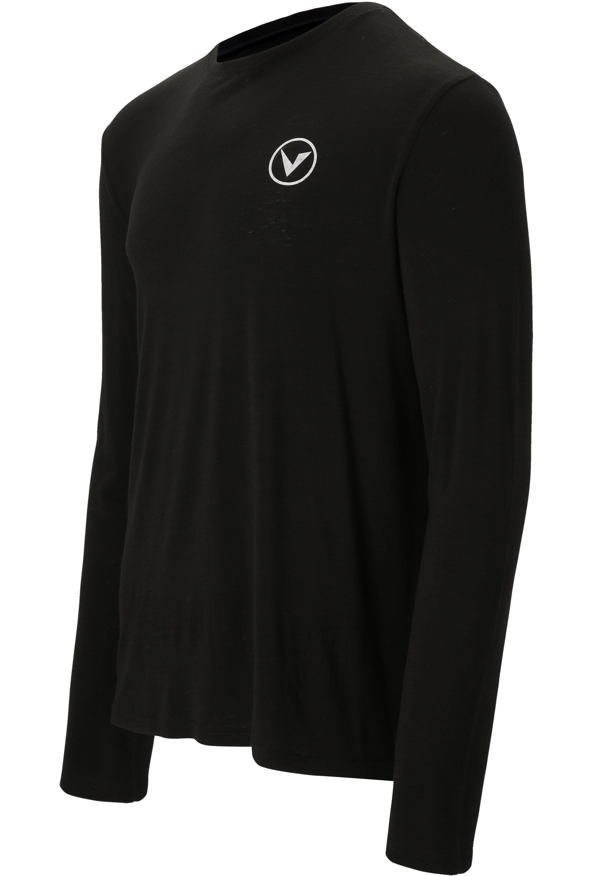 M Virtus mit innovativer Langarmshirt JOKERS (1-tlg) schwarz-meliert Dry-Technologie Quick L/S