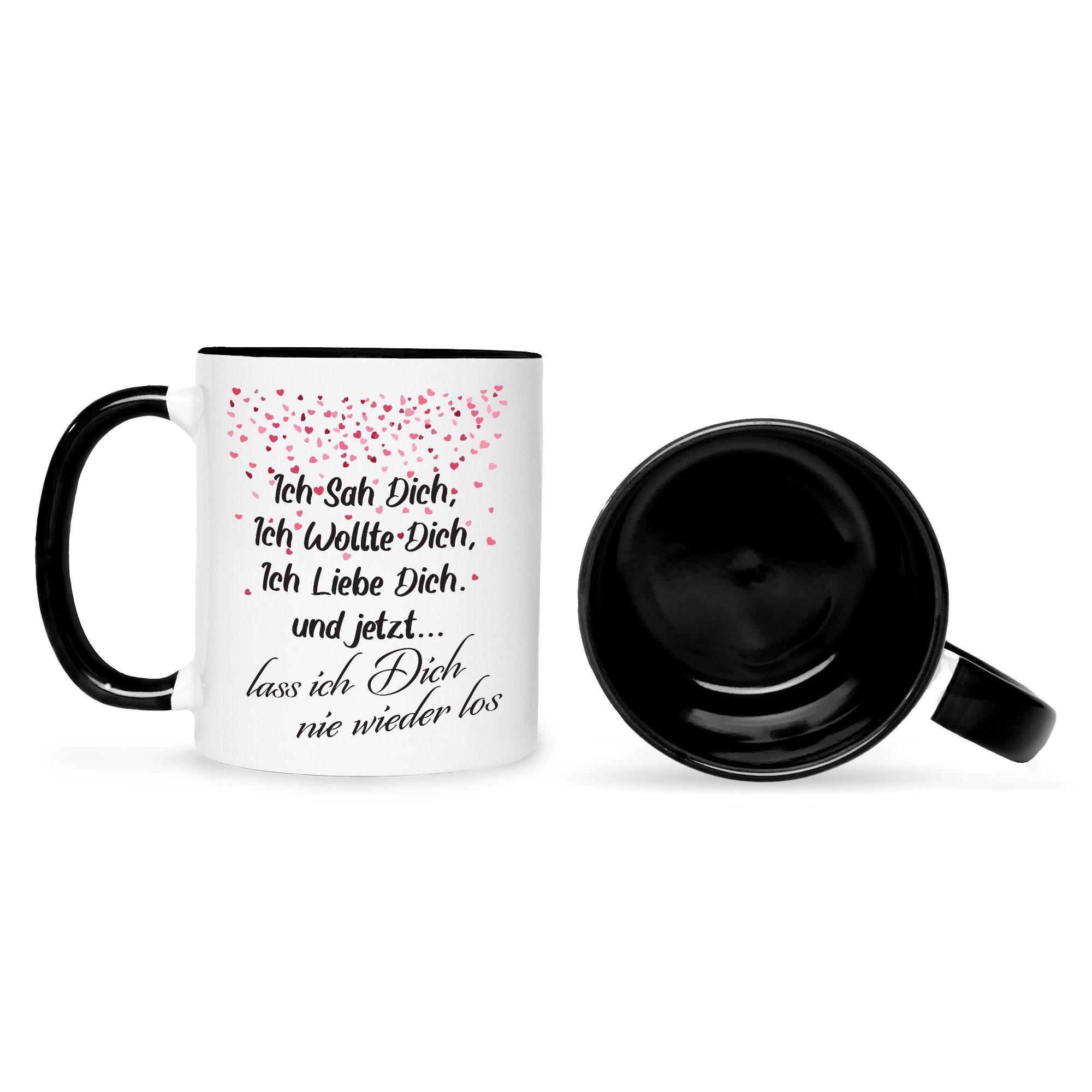 - mit Kaffeetasse Spruch Tasse & Männer - GRAVURZEILE Geschenk Sie für für sah Schwarz - Ich - Weiß Geschenk Frauen Bedruckte - Ihn Tasse dich Geschenkidee zum Kaffeebesser Teetasse Valentinstag