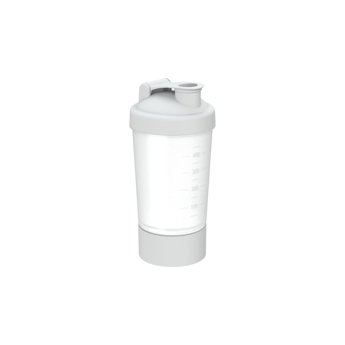 Protein Shaker 400ml Fitness shaker mit Pulverfach inkl. Sieb und Skala