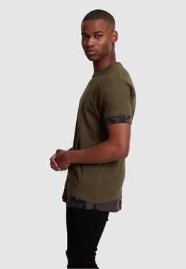 URBAN CLASSICS Langarmshirt Urban Classics Herren Long Shaped Camo Inset Tee (1-tlg)