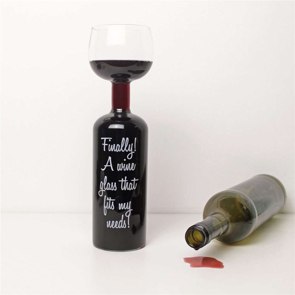 Winkee Weinglas Weinflaschenglas, Glas, für ca. 0,75 Liter, transparent, ca. 30 cm hoch