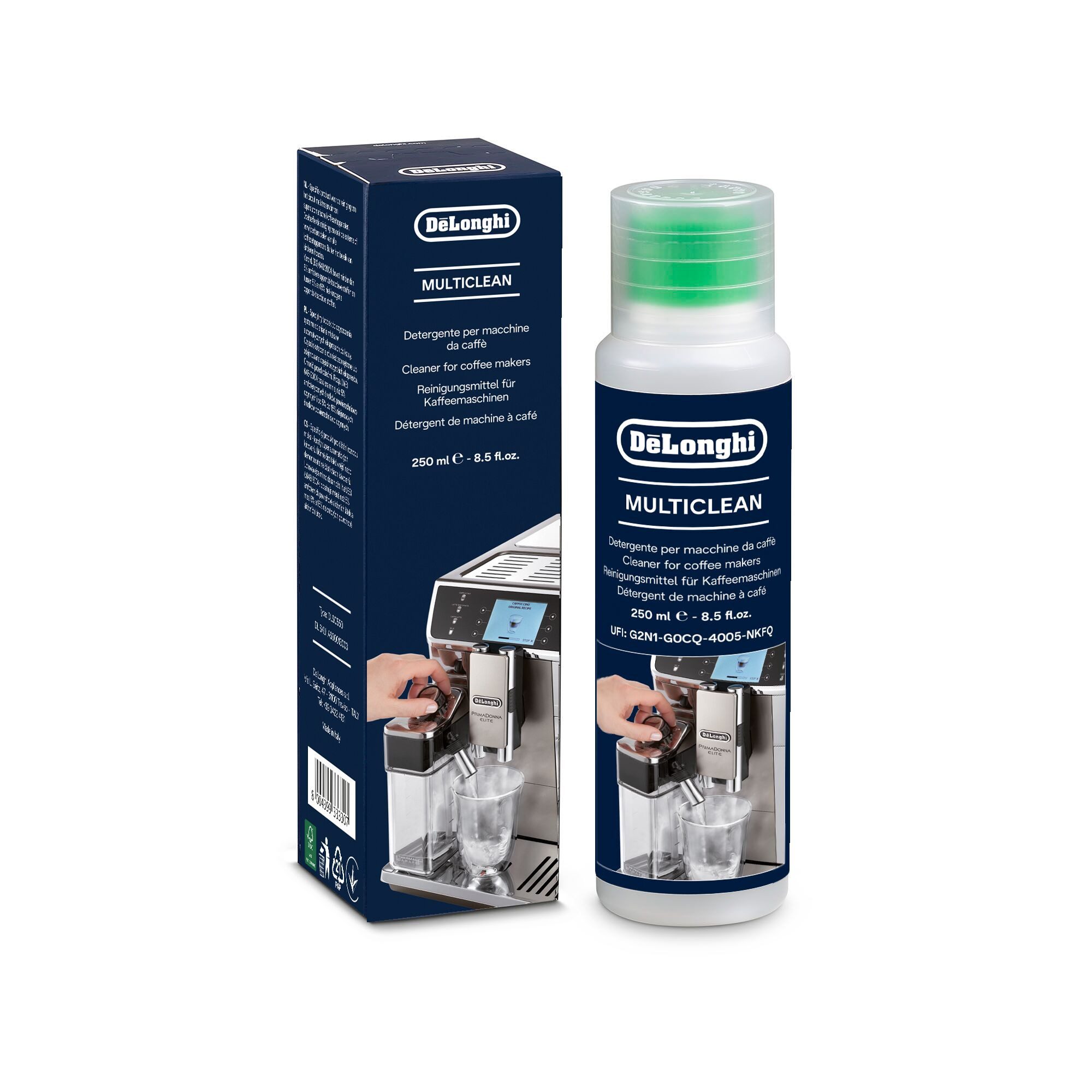 De'Longhi DLSC550 Eco MultiClean Milchkreislauf-Reiniger (Auch für Außenflächen & abnehmbare Teile ihrer Kaffeemaschine geeignet)