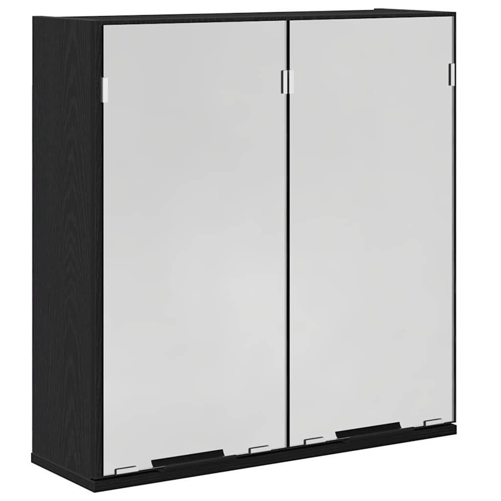 vidaXL Badezimmerspiegelschrank Spiegelschrank Schwarz Eichen-Optik 64 x 20 x 67 cm (1-St)