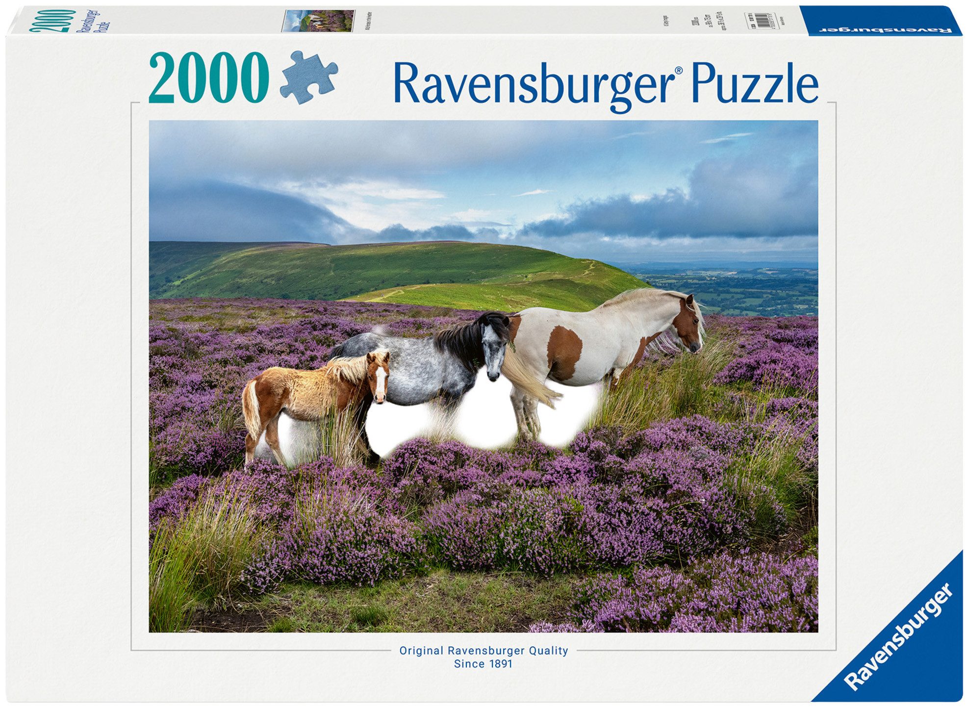 Ravensburger Puzzle Wildpferde in der Heide, 2000 Puzzleteile, Made in Germany
