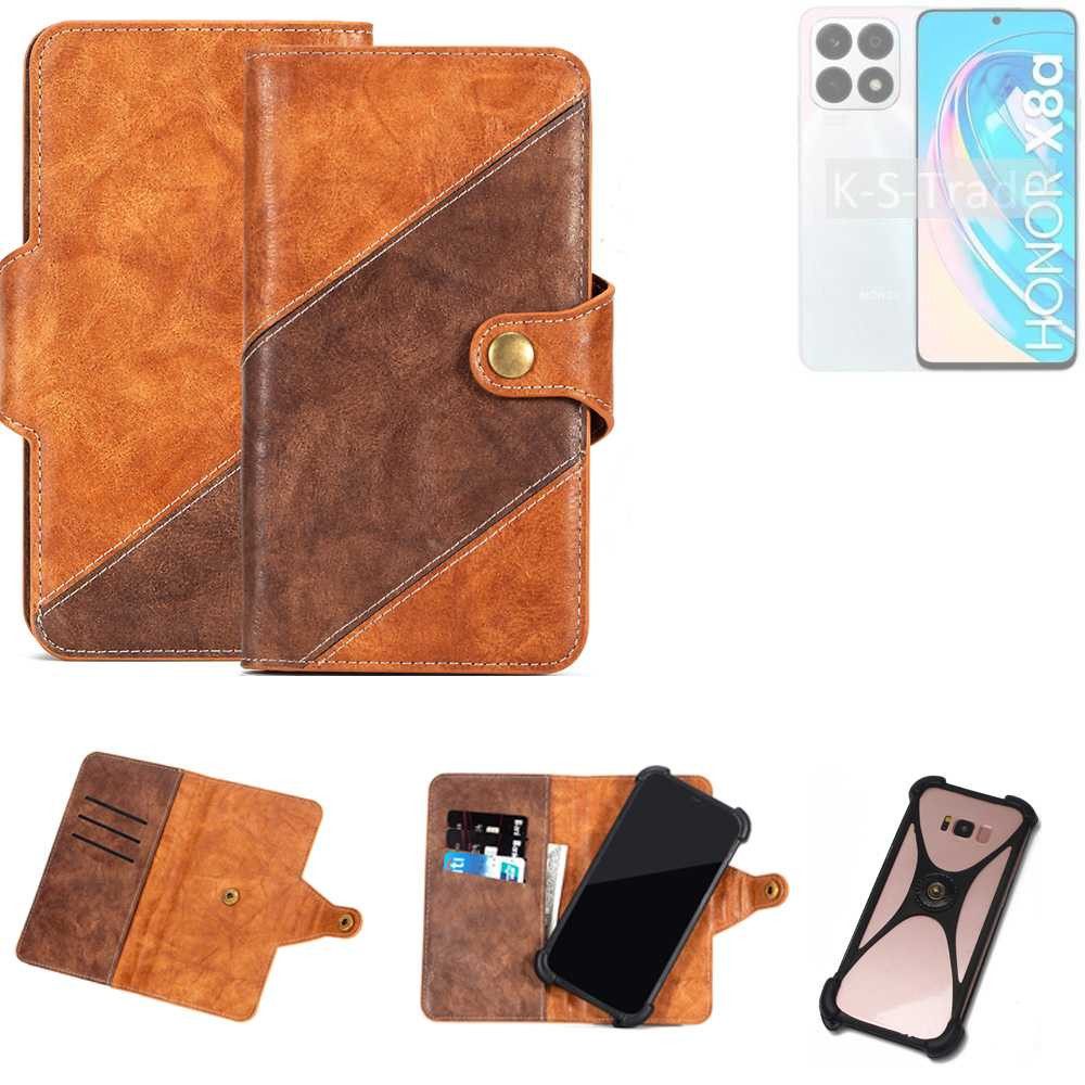 K-S-Trade Handyhülle für Honor X8a 5G, Handyhülle Schutzhülle Bookstyle Case Wallet-Case Cover
