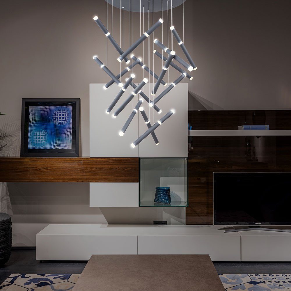 GLOBO LIGHTING LED Pendelleuchte, LED-Leuchtmittel fest verbaut, Neutralweiß, LED Hängeleuchte rund 16 Hänger 3 Stufen über Wandschalter zu