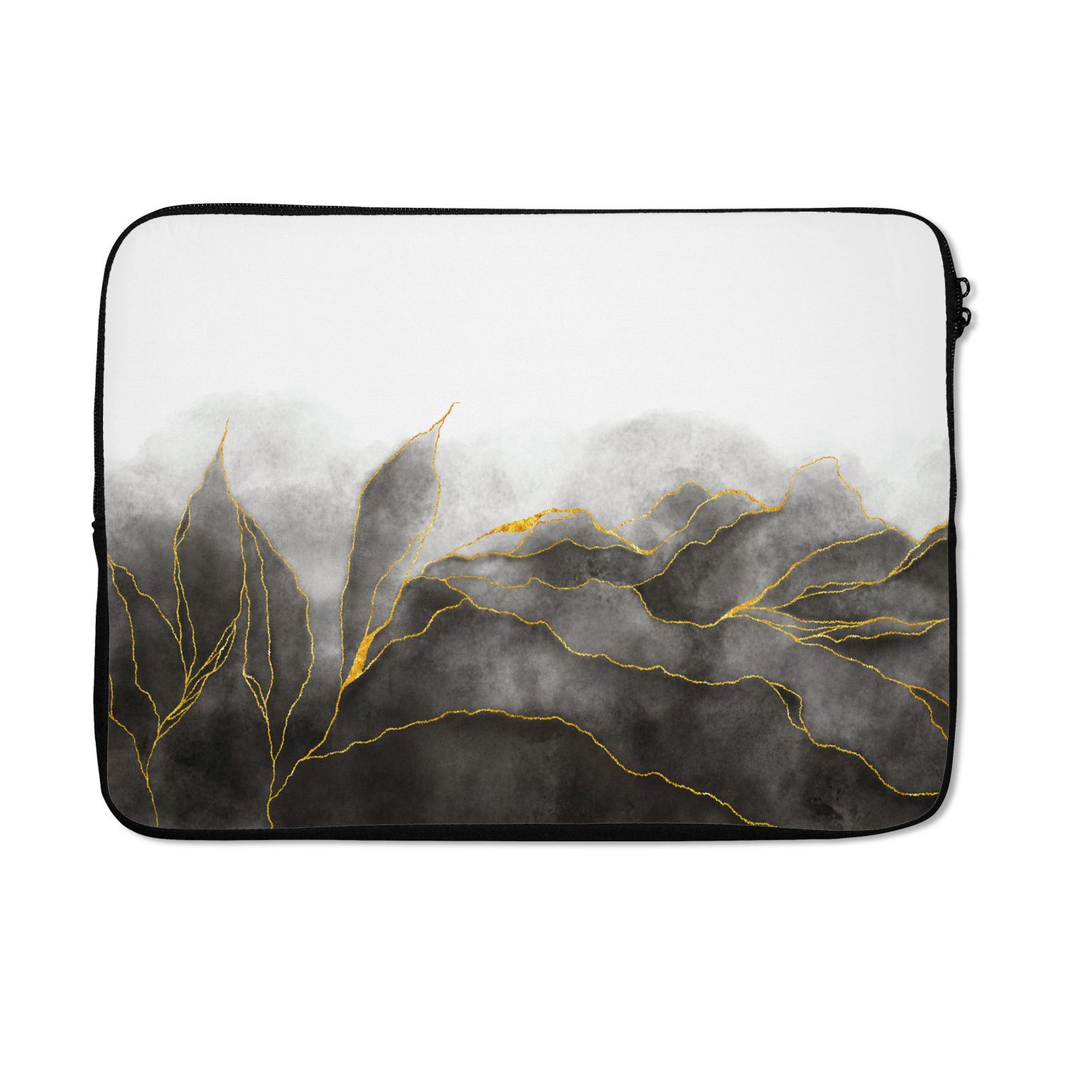 Laptop-Hülle Marmor - Schwarz - Gold - Luxus - Marmoroptik