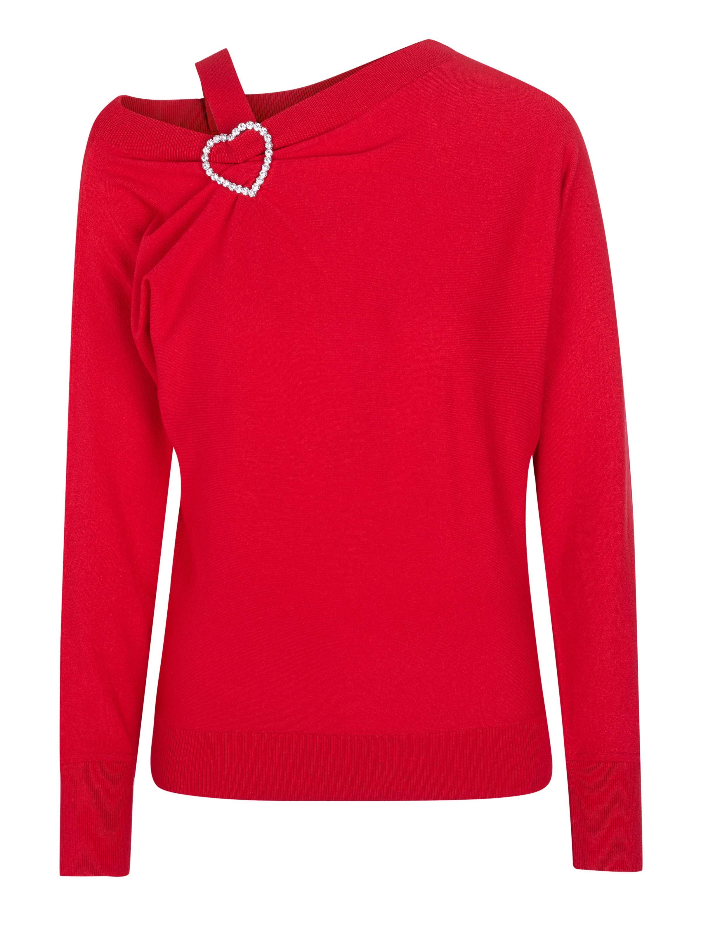 LOVE MOSCHINO Strickpullover Love Moschino Pullover rot