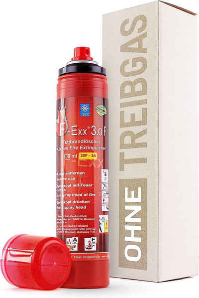 F-Exx Feuerlöschspray Für sicheres Kochen - Küche, Grill und Zuhause - 3.0 F, Elastomer-Kraftkörper (kein Treibgas), (1-St)