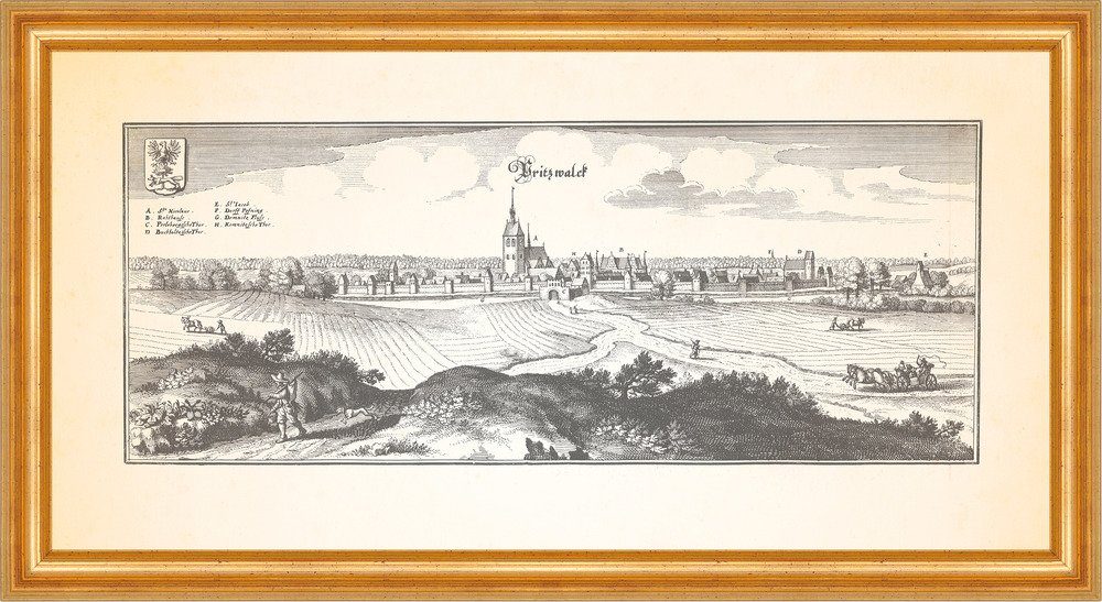 Kunstdruck Pritzwalck Pritzwalk Dömnitz St. Nikolaikirche Kathfelder Merian 0593