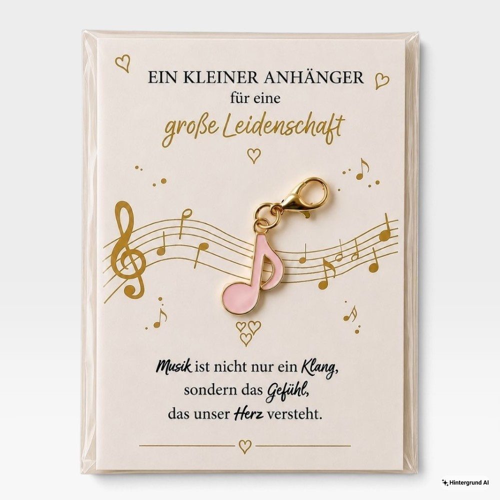 mugesh Charm-Einhänger Charm Anhänger Achtelnote mit Geschenkkarte