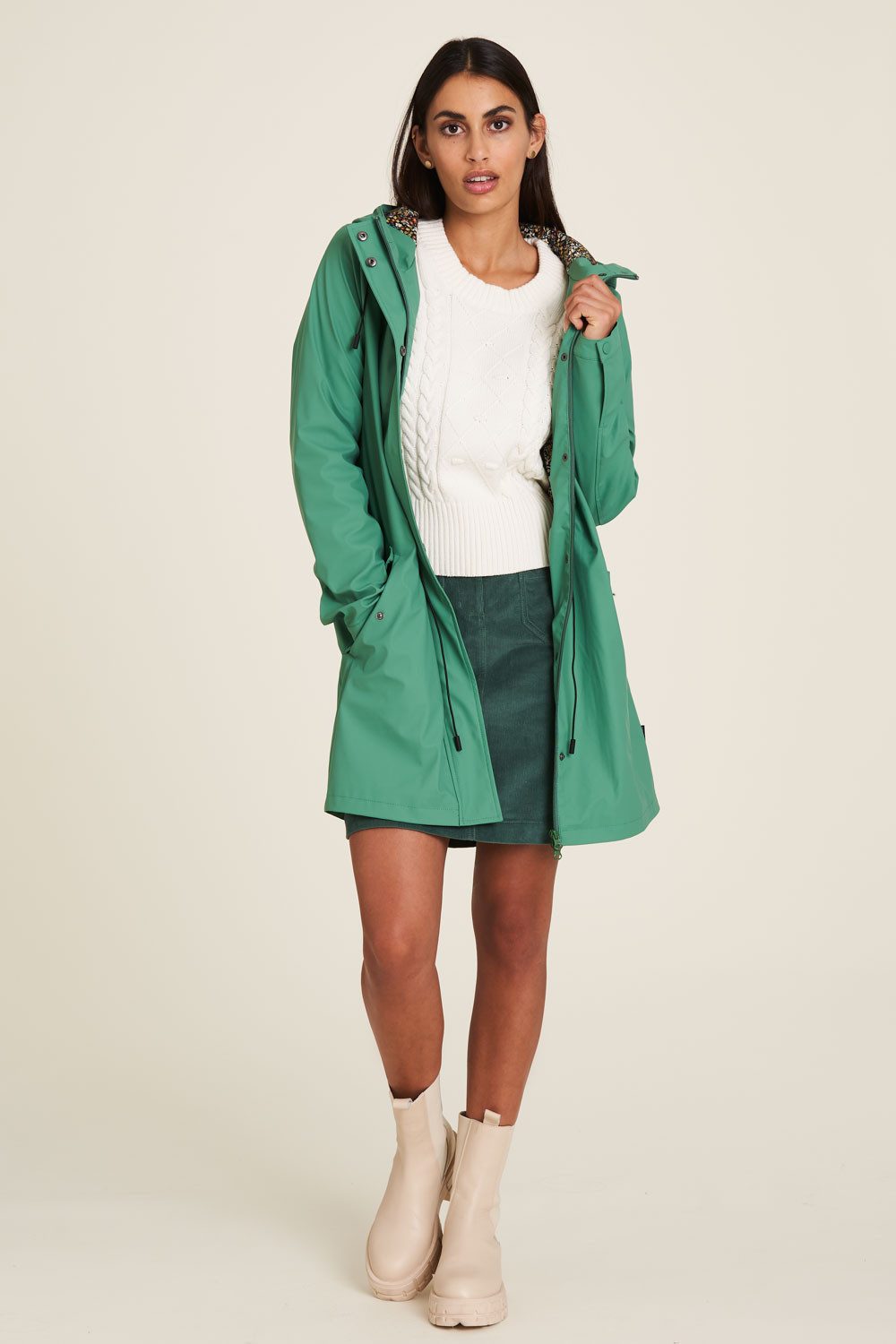 Tranquillo Regenjacke Damen frosty green mit Kapuze
