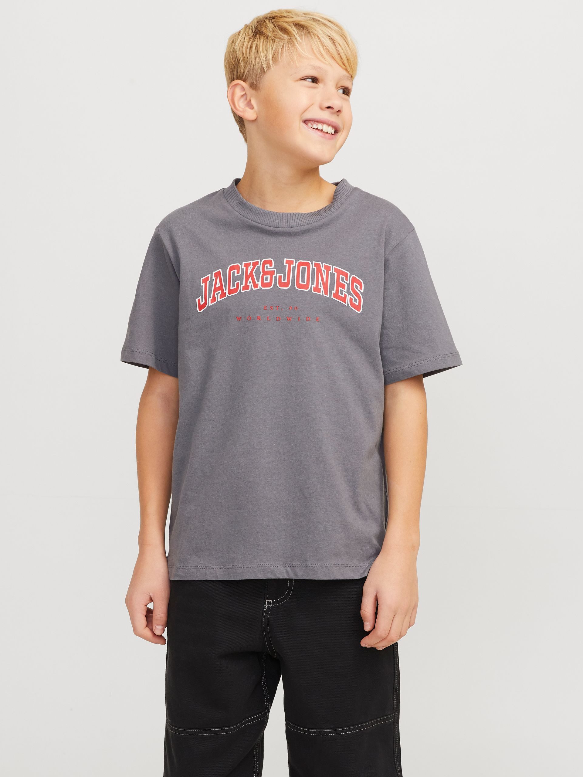 Jack & Jones Junior T-Shirt JJECALEB VARSITY TEE S/S O-NECK JNR