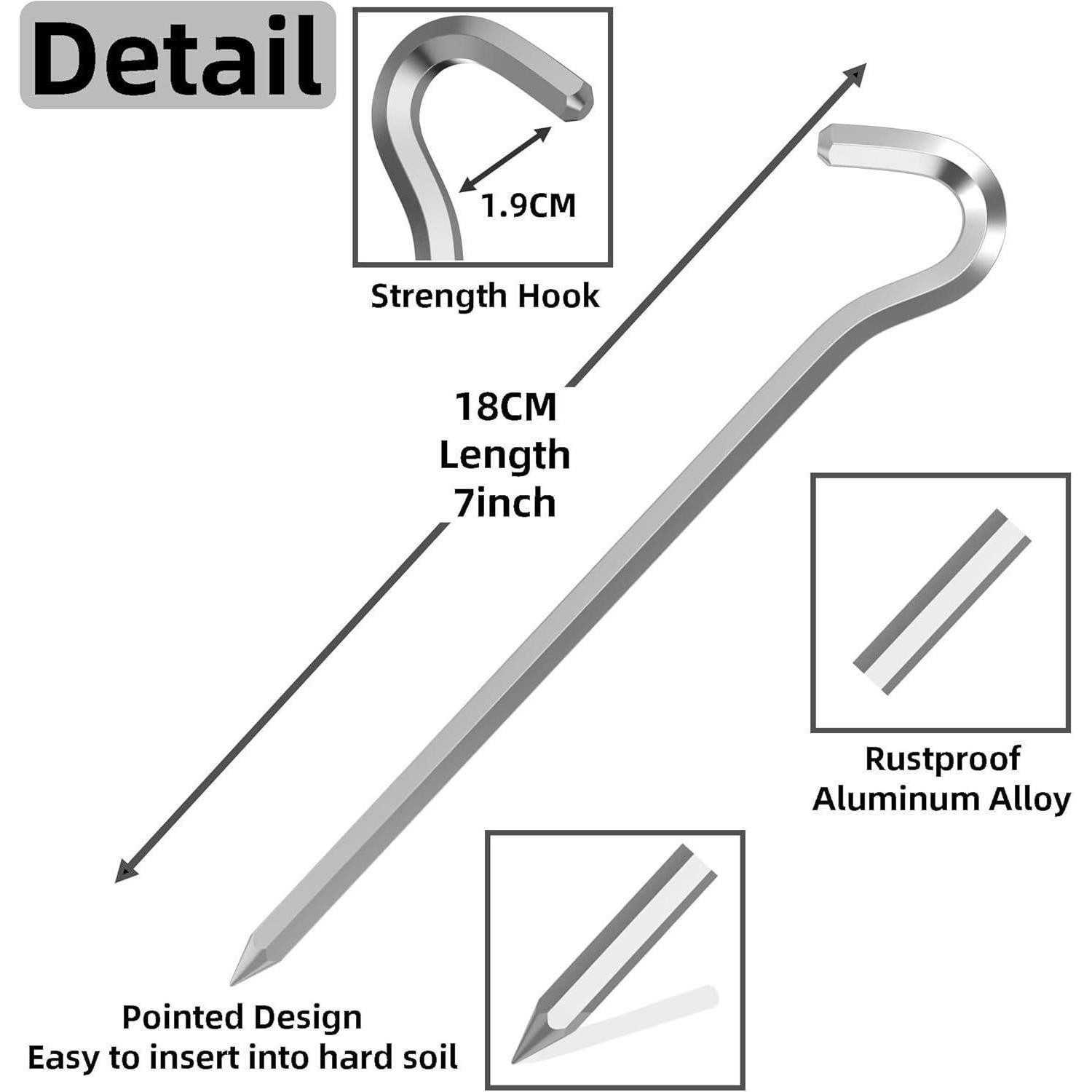 LuxusKollektion Zelthering Zeltheringe 18cm Aluminium Vorzelt Camping Erdnägel 20