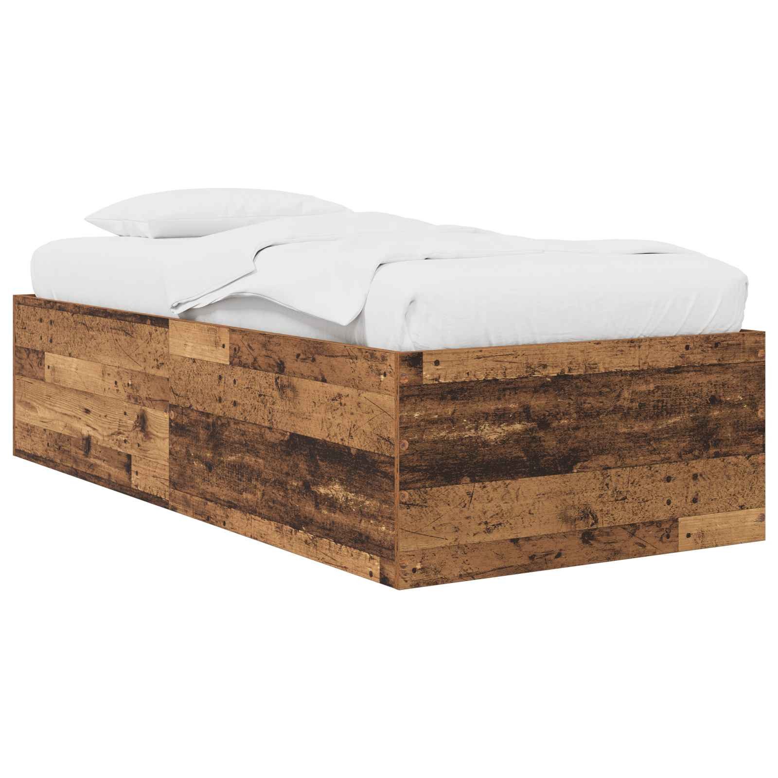vidaXL Bett Bodenbettgestell Altholz 80 x 200 cm Holzwerkstoff (1-tlg)