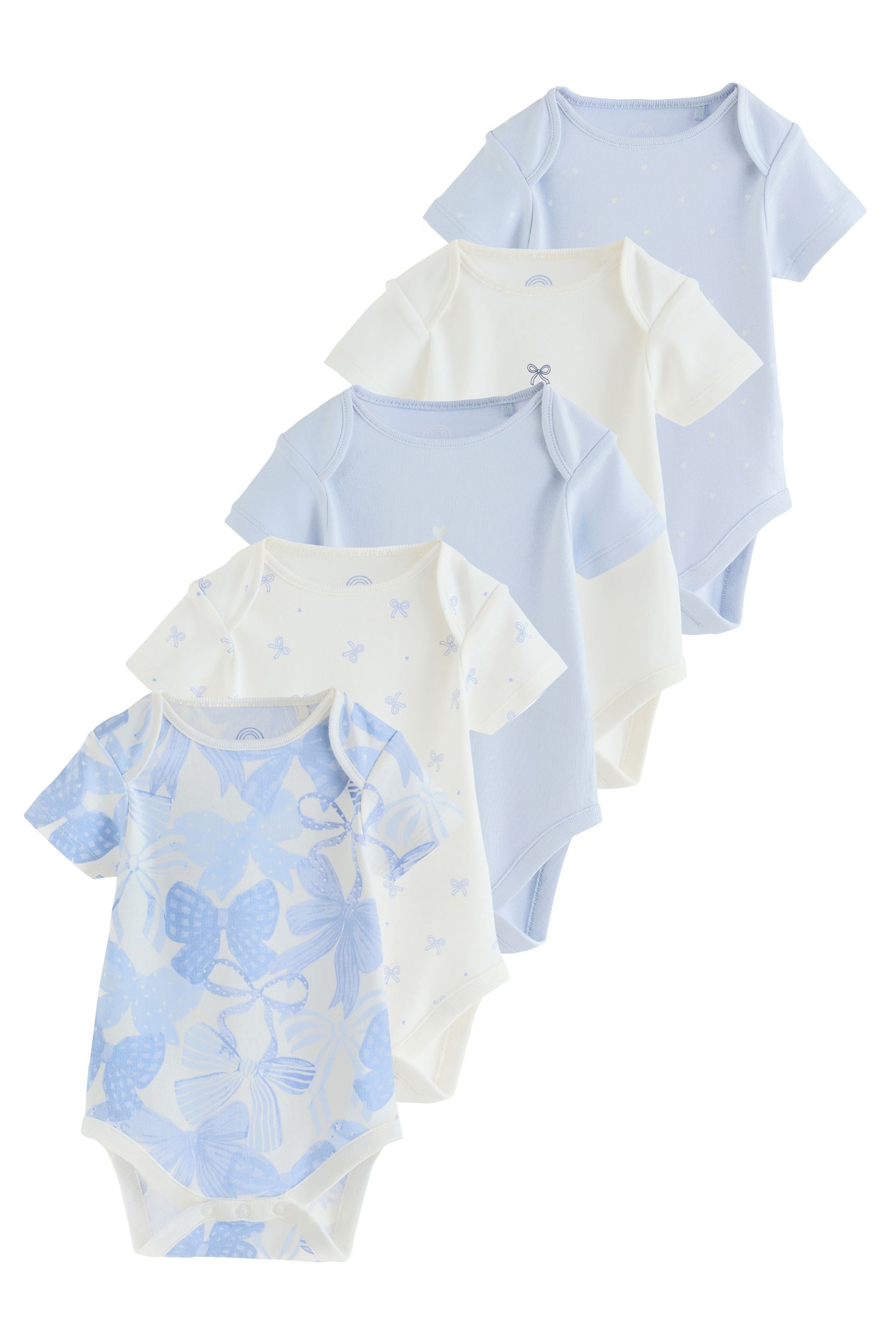 Next Kurzarmbody Kurzärmelige Babybodys im 5er-Pack (5-tlg)