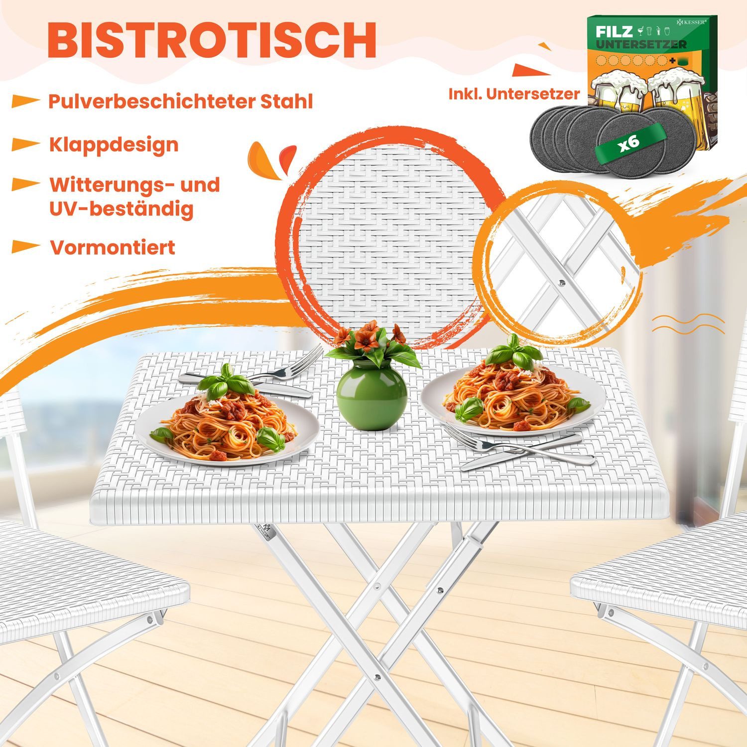 KESSER Bistrotisch Balkontisch klappbar (Gartentisch mit günstig online kaufen