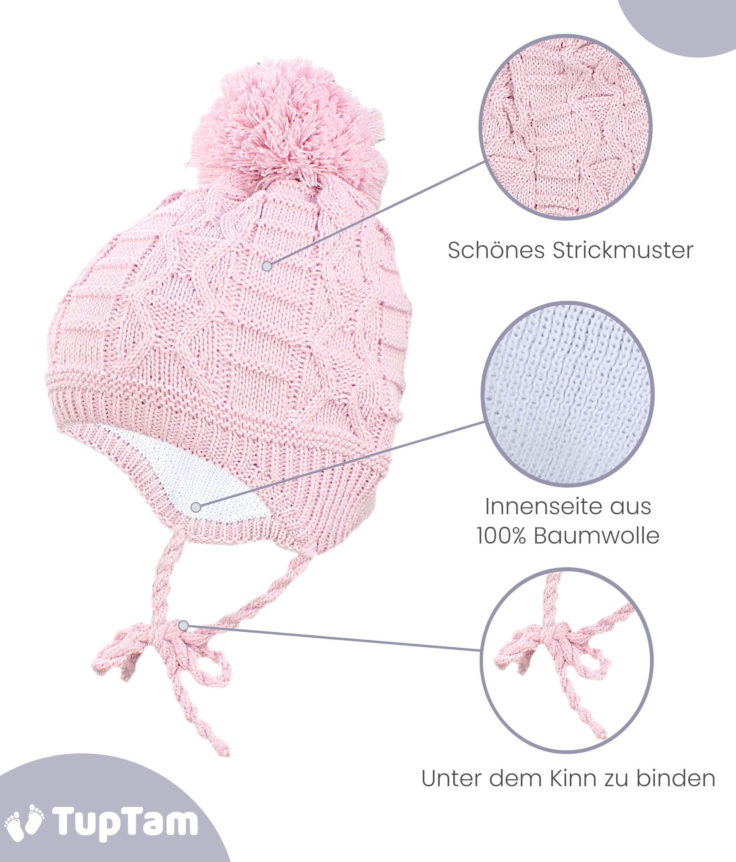 TupTam Strickmütze TupTam Baby Winter Mütze Strickmütze zum Binden