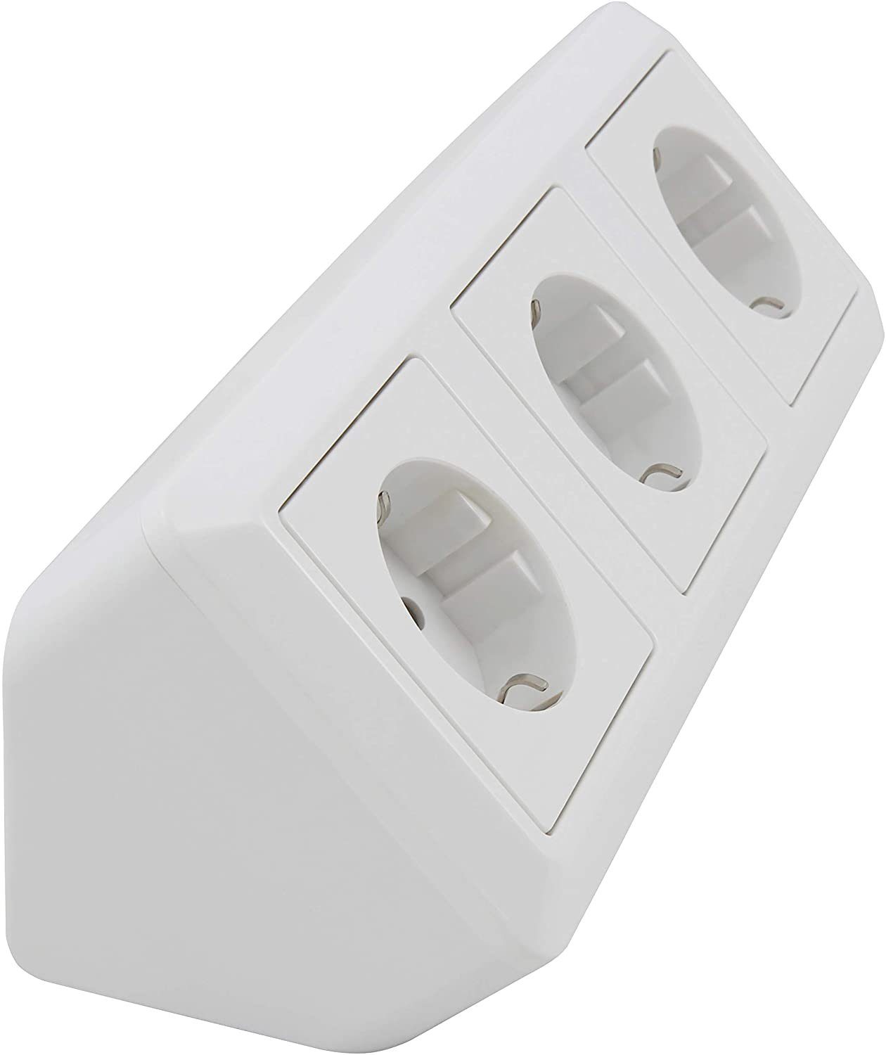 McPower MC POWER Cup Steckdosenblock Ecksteckdose Unterbausteckdose 230V/16A, Mehrfachsteckdose