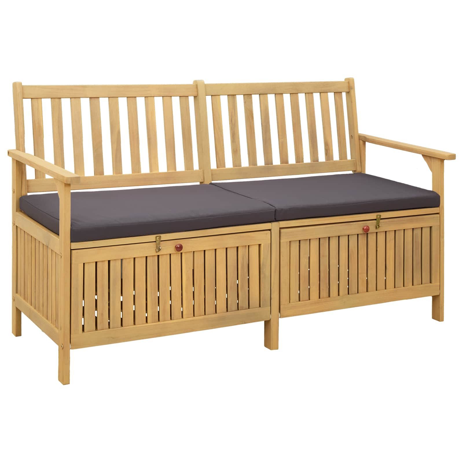vidaXL Gartenbank Garten-Aufbewahrungsbank 2 -Seater 148 x 63 x 84 cm (1-St)