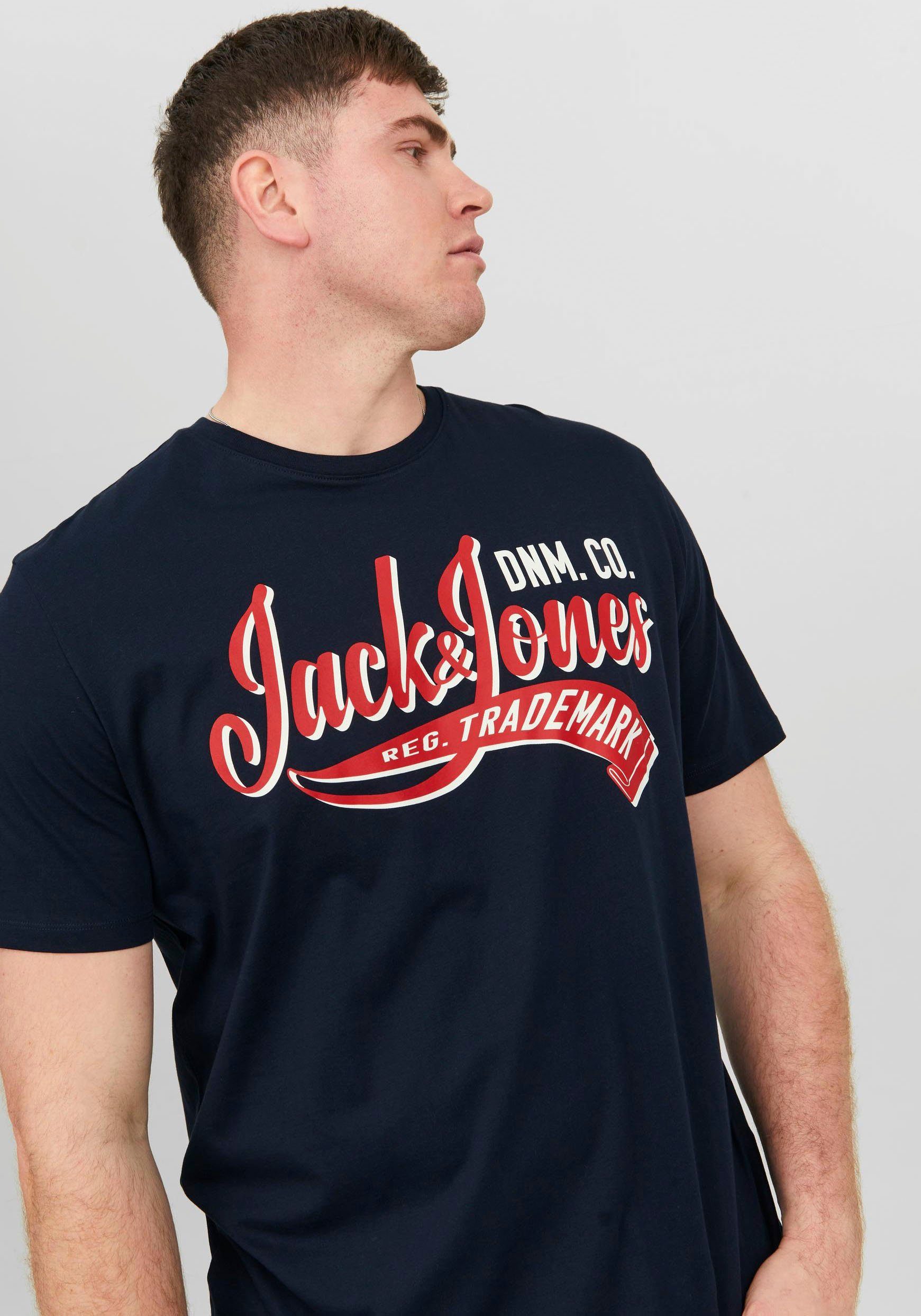 Jack & Jones PlusSize COL JJELOGO PLS SS TEE Rundhalsshirt O-NECK 2 blazer 23/24 navy
