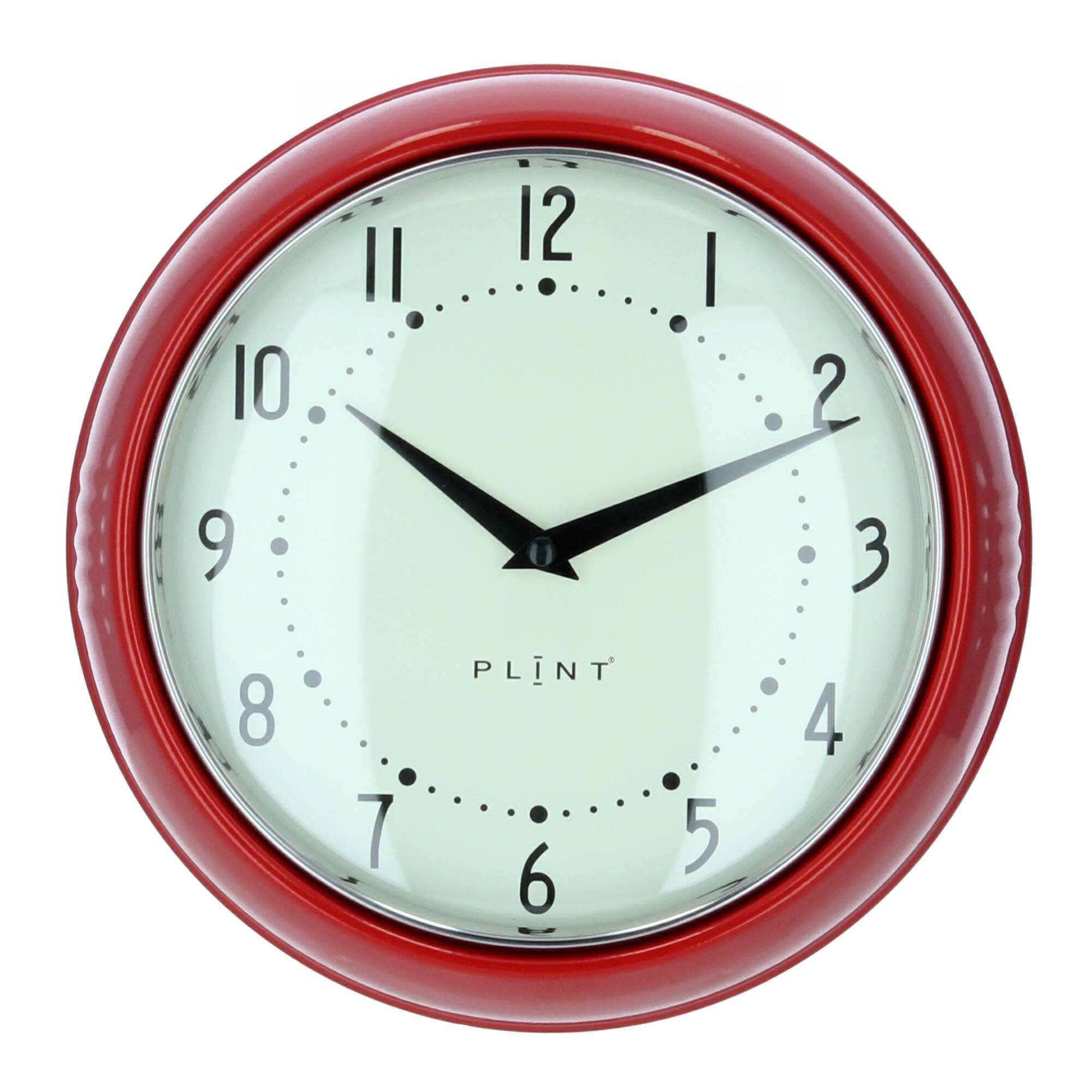 Plint Wanduhr Küchenuhr Retro red rot