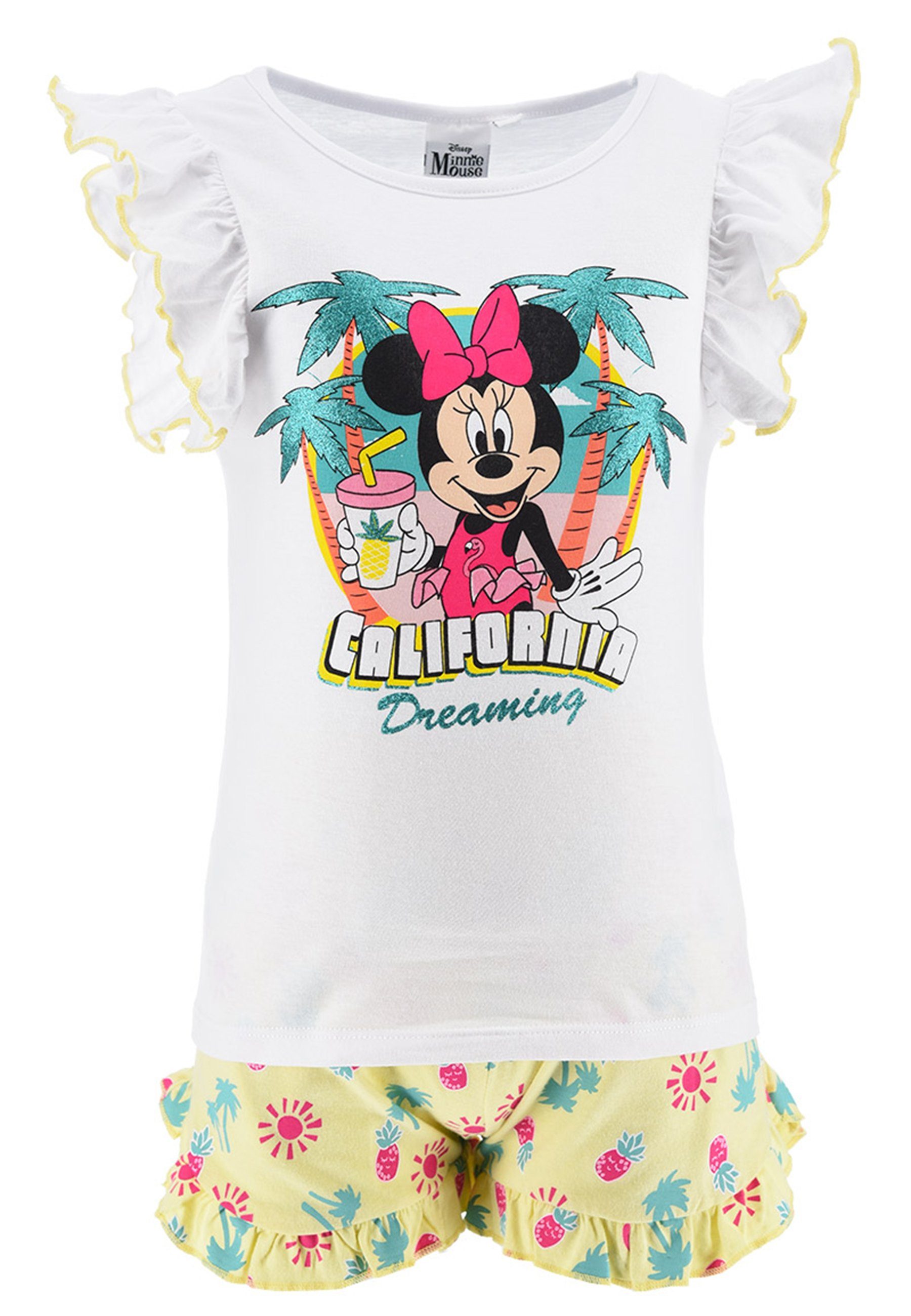 Disney Minnie Mouse T-Shirt & Shorts Bekleidungs-Set T-Shirt und Shorts Mini Maus Shorty