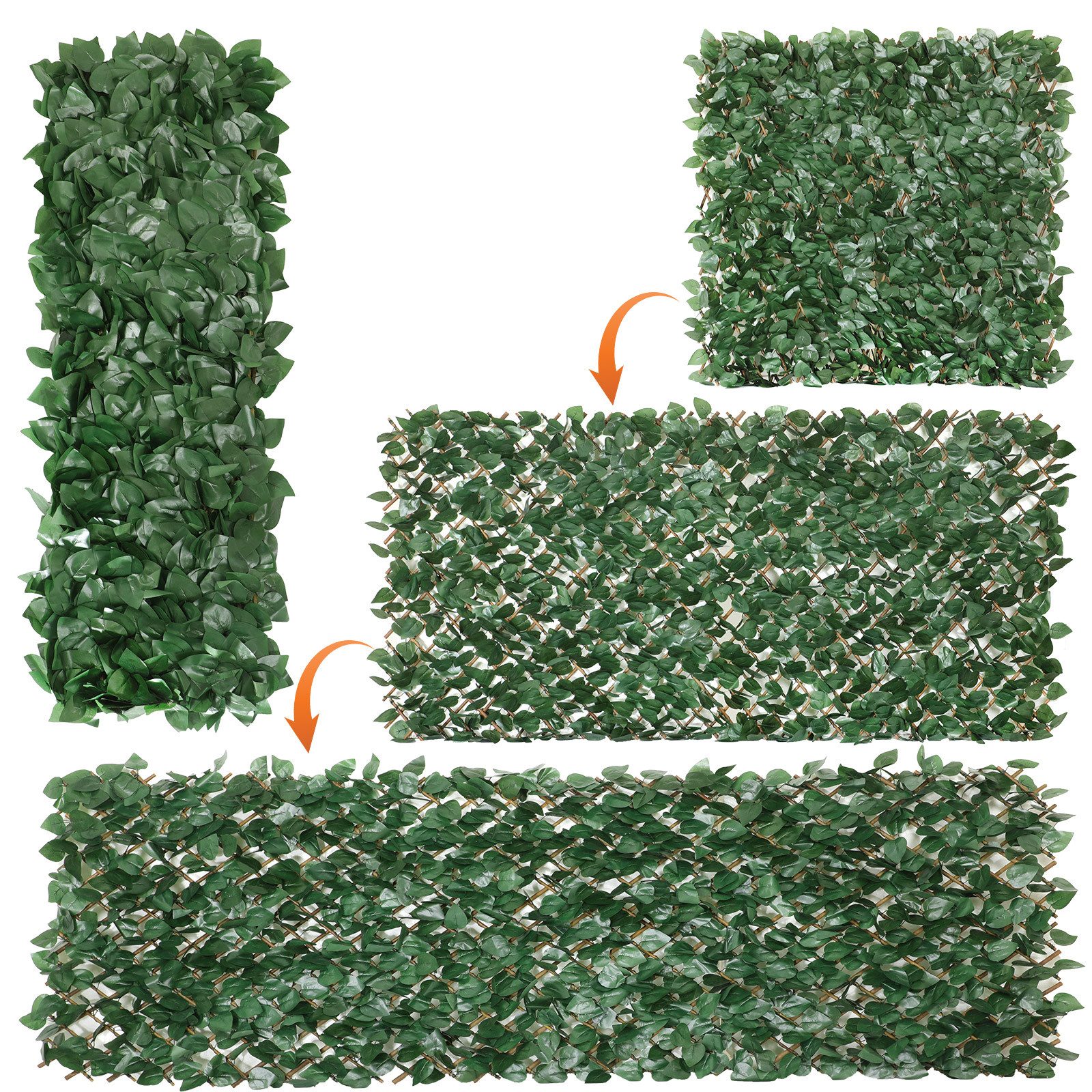 Coradoma Gewürzregal Gitterzaun ausziehbar 100x200cm Sichtschutz günstig online kaufen