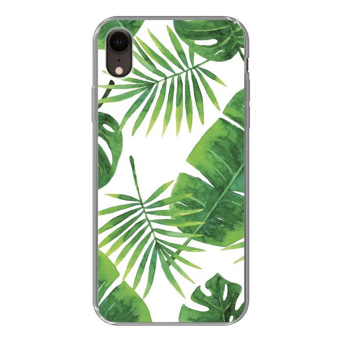MuchoWow Handyhülle Tropisch - Blätter - Muster Handyhülle Apple iPhone XR Smartphone-Bumper Print Handy